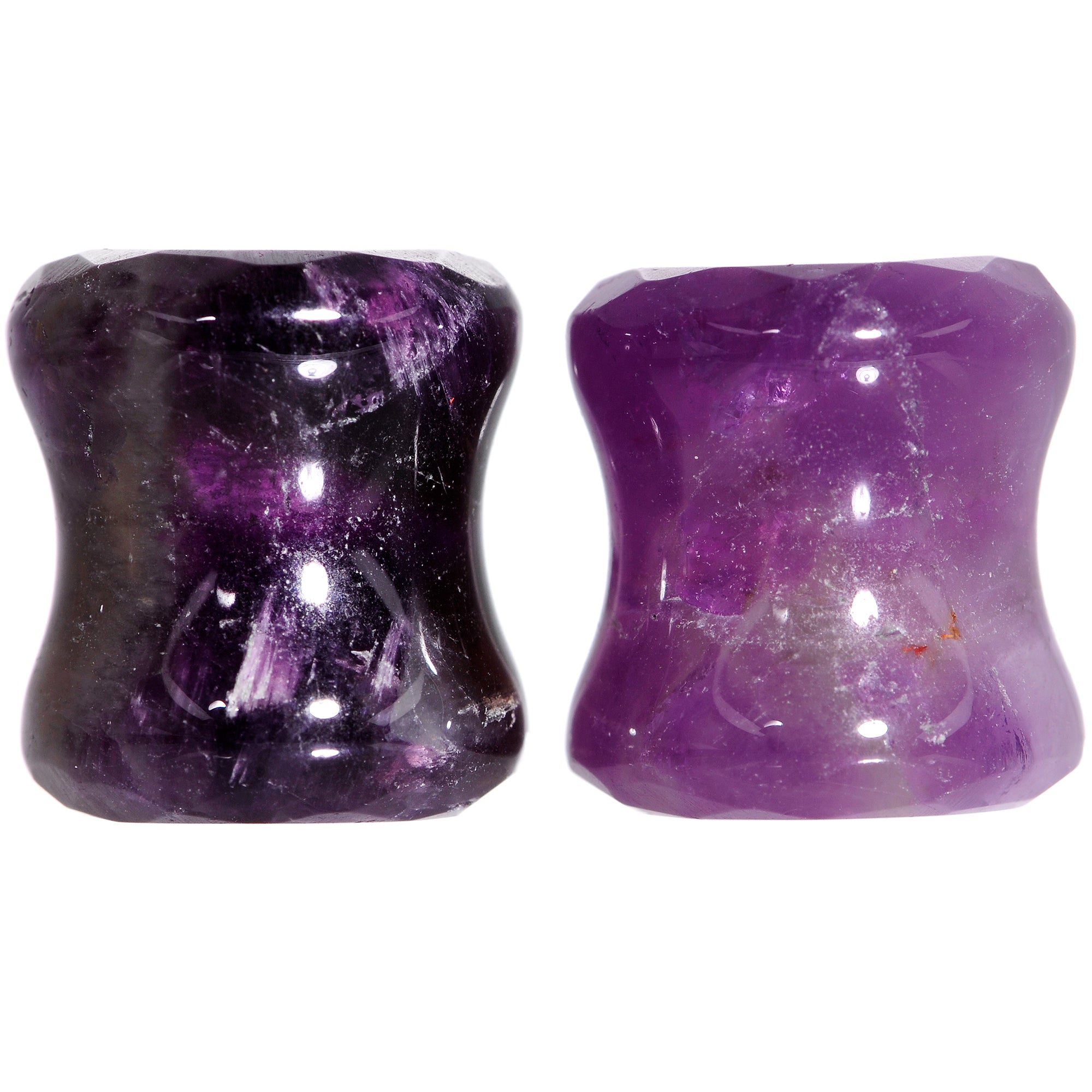 00 Gauge Purple Amethyst Saddle Plug Set