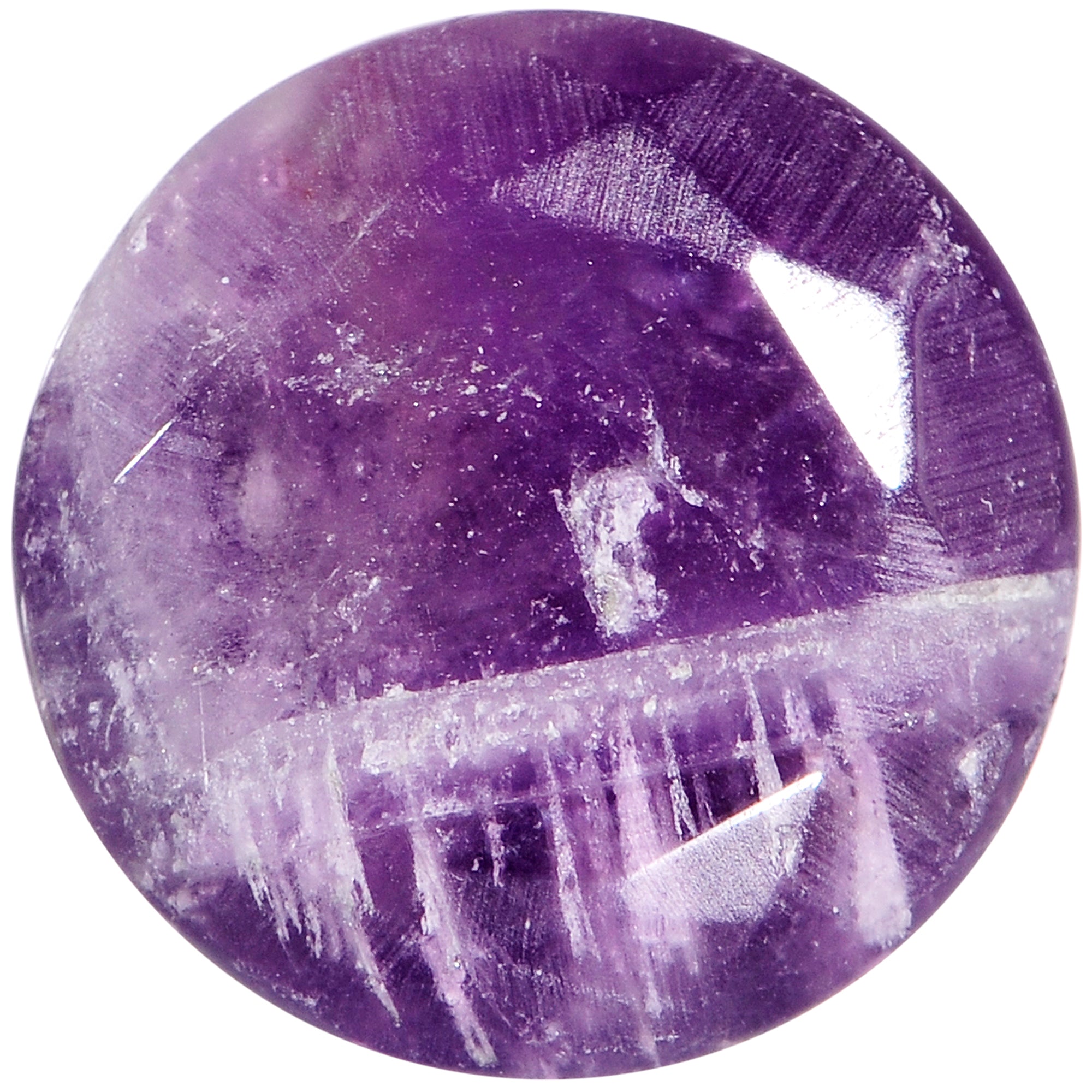 0 Gauge Purple Amethyst Saddle Plug Set