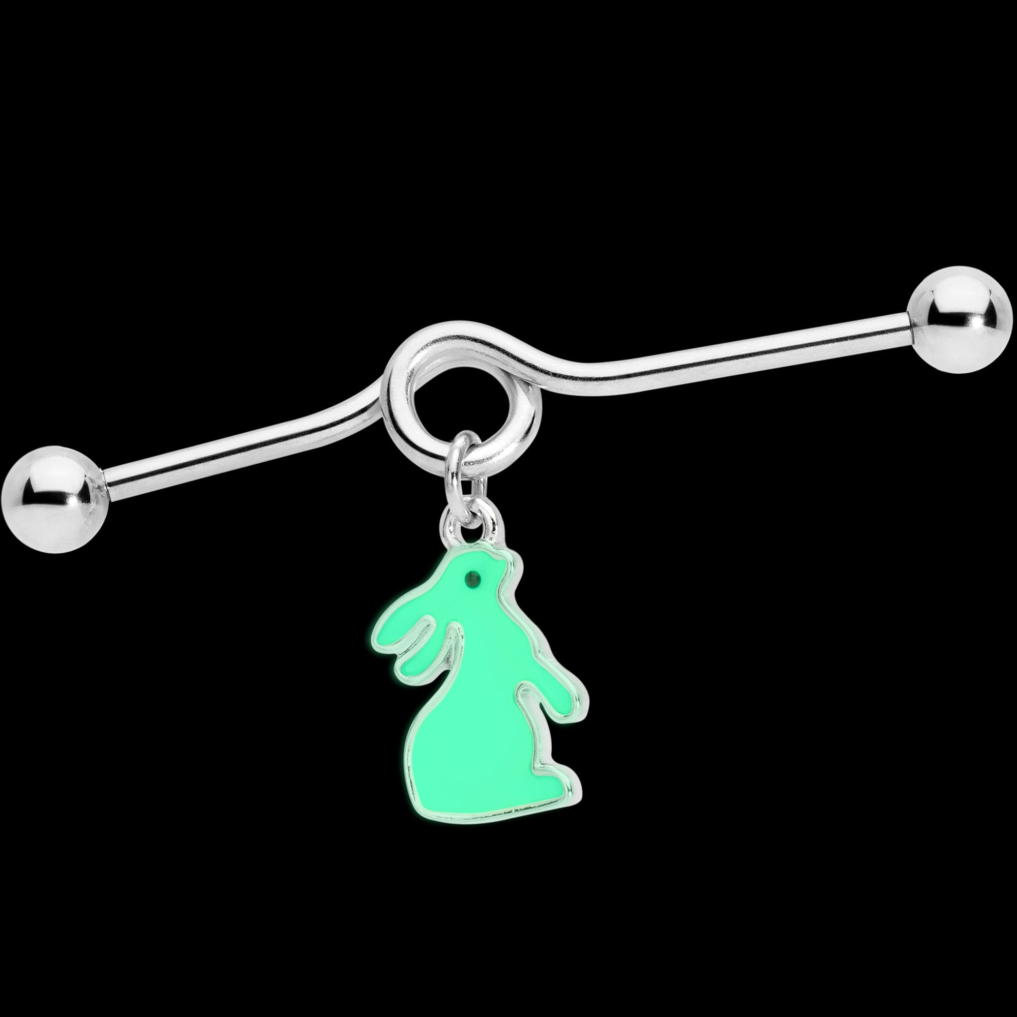 14 Gauge Easter Bunny Glow in the Dark Dangle Project Bar 38mm