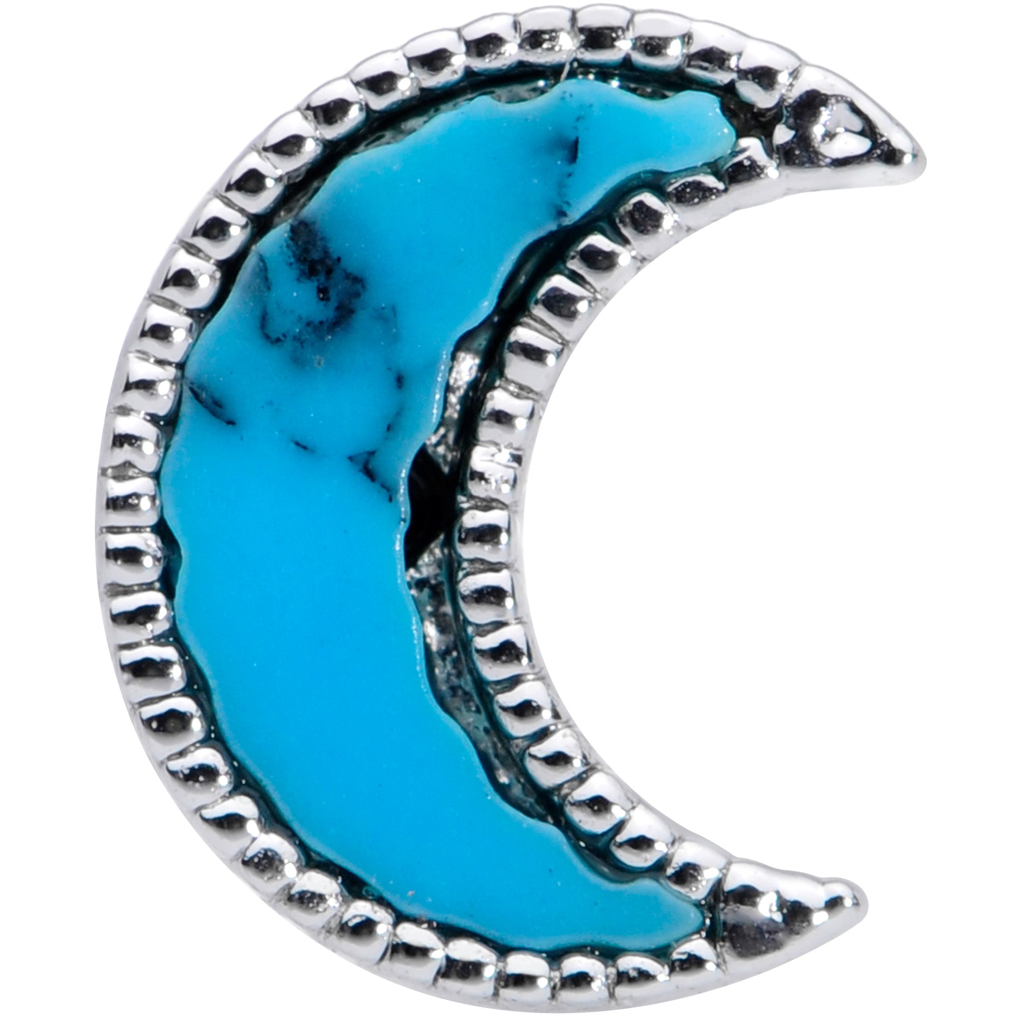 16 Gauge 5/16  Faux Turquoise Crescent Moon Labret Tragus Monroe