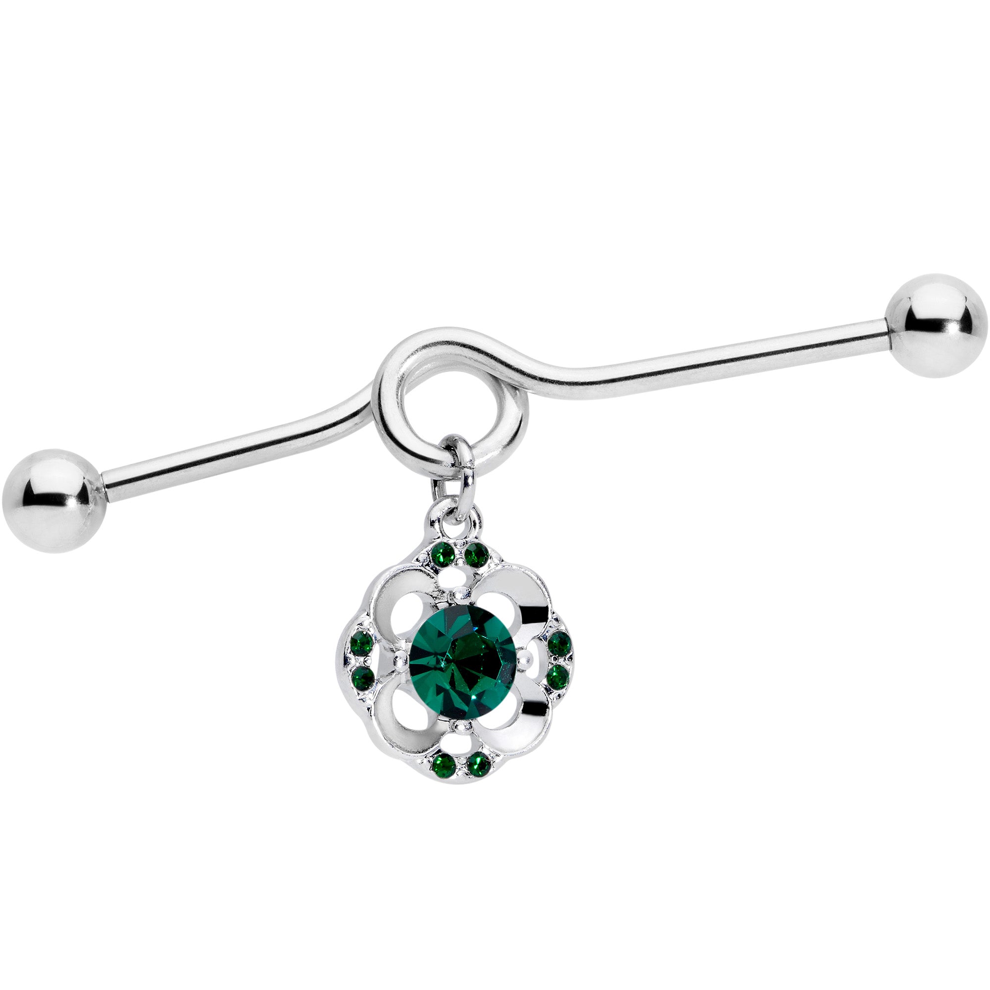 14 Gauge Green Gem Classic Clover Dangle Project Bar 38mm