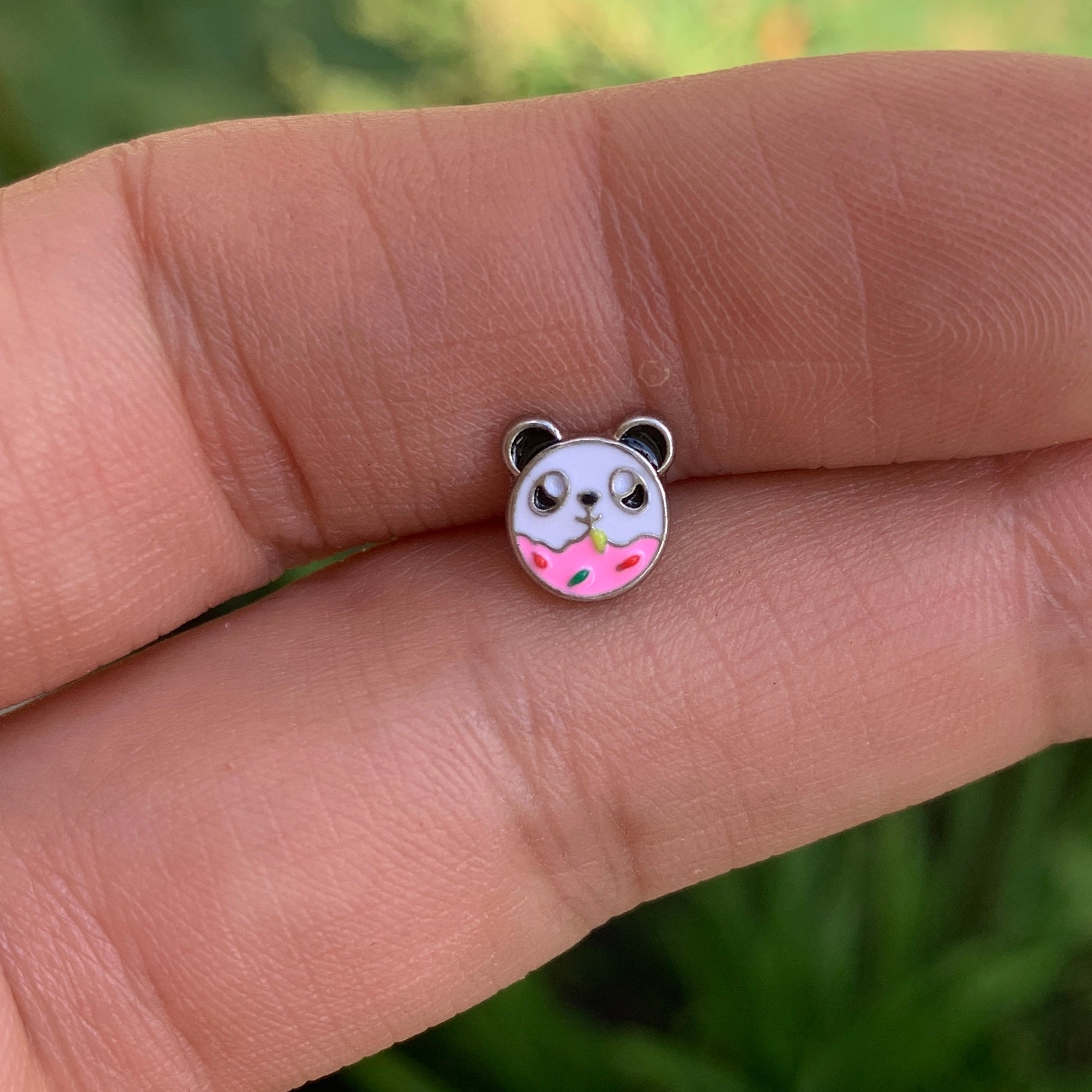 16 Gauge 1/4 Pink White Panda Donut Cartilage Tragus