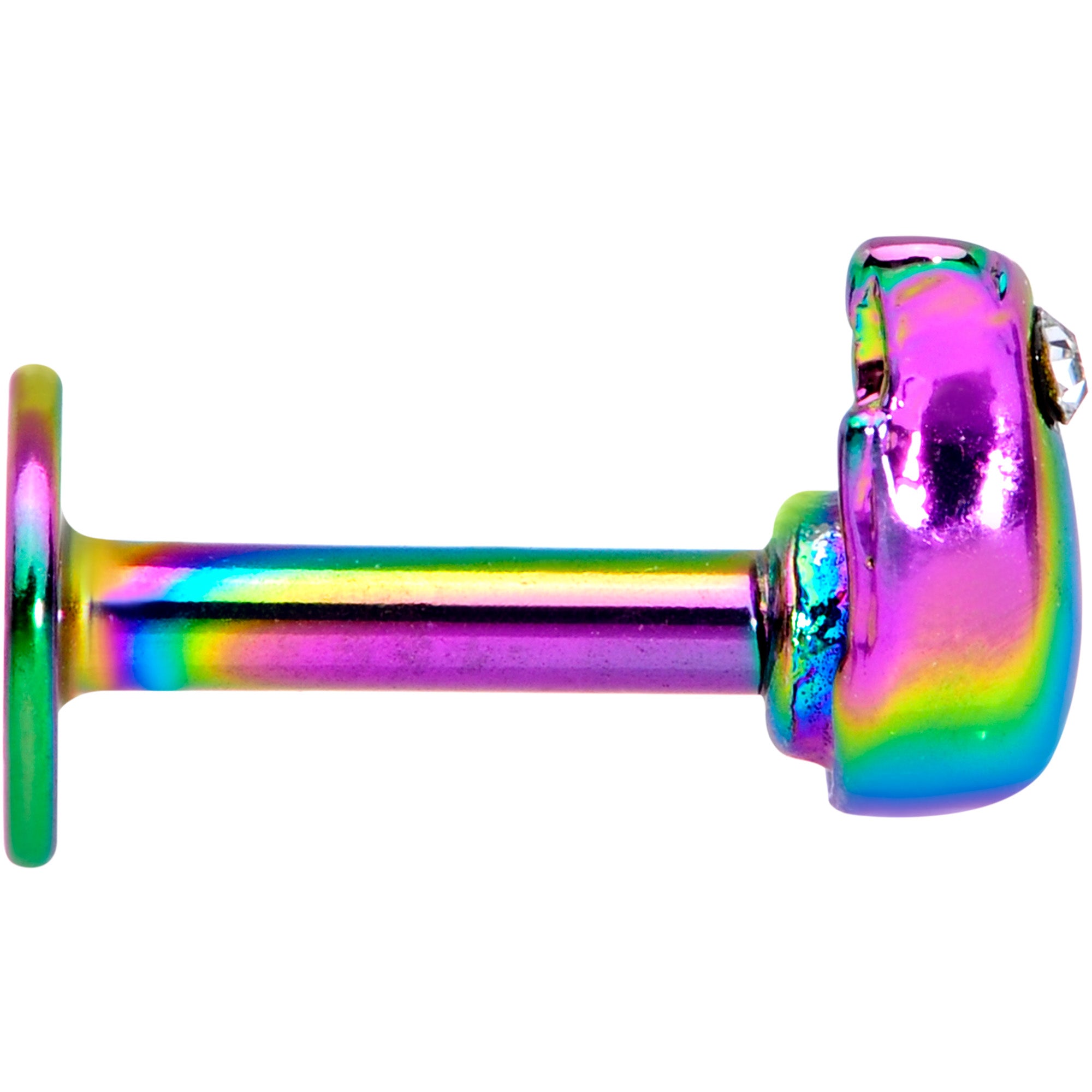 16 Gauge 1/4 Clear Gem Rainbow Bird Labret Monroe Tragus