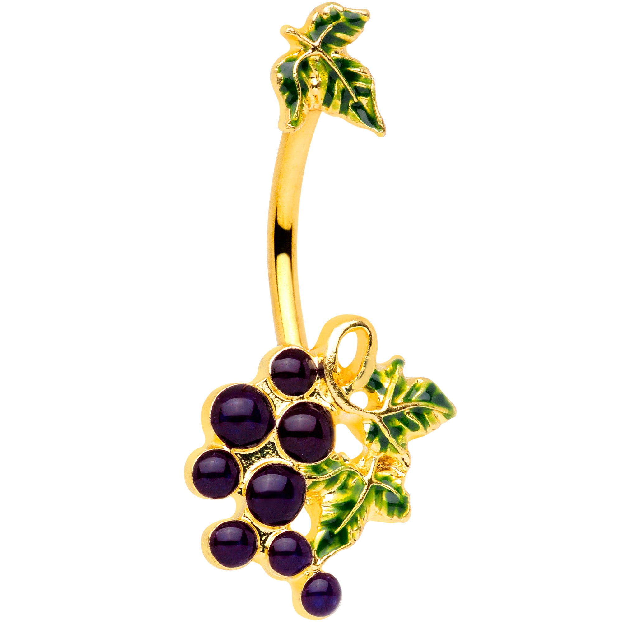 Gold Tone Yummy Grapes Belly Ring