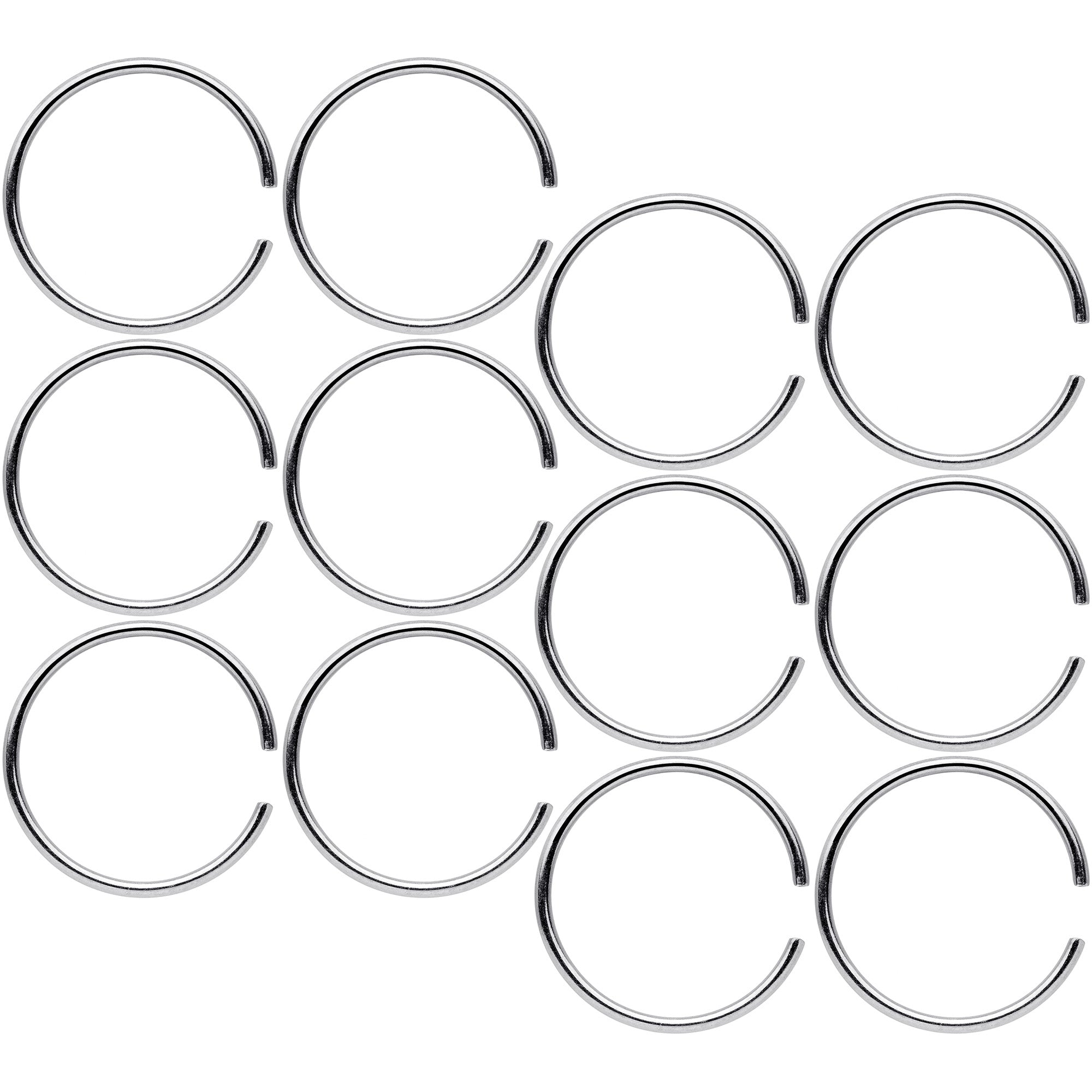 22 Gauge 5/16 Seamless Circular Ring Set of 12