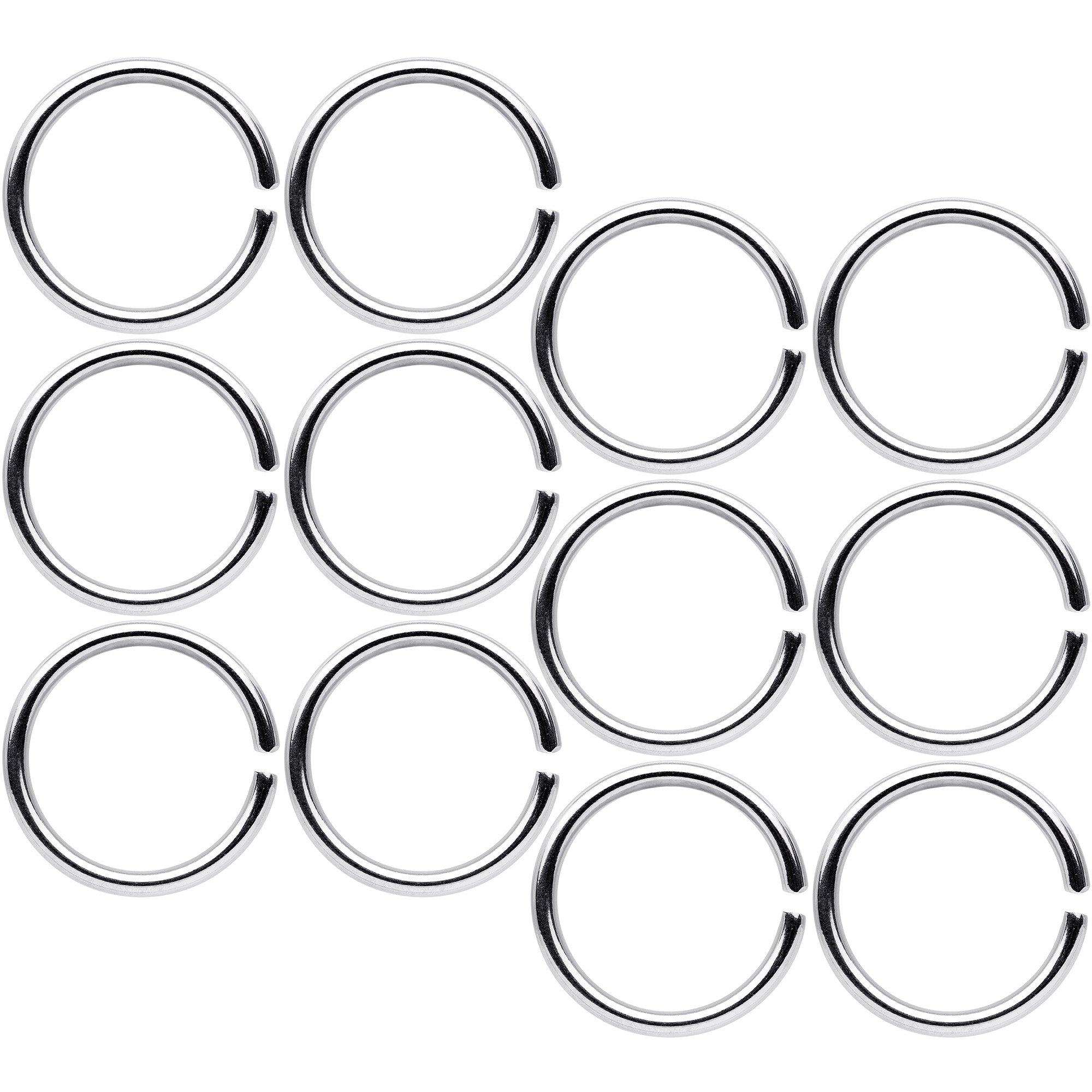 18 Gauge 5/16 Seamless Circular Ring Set of 12