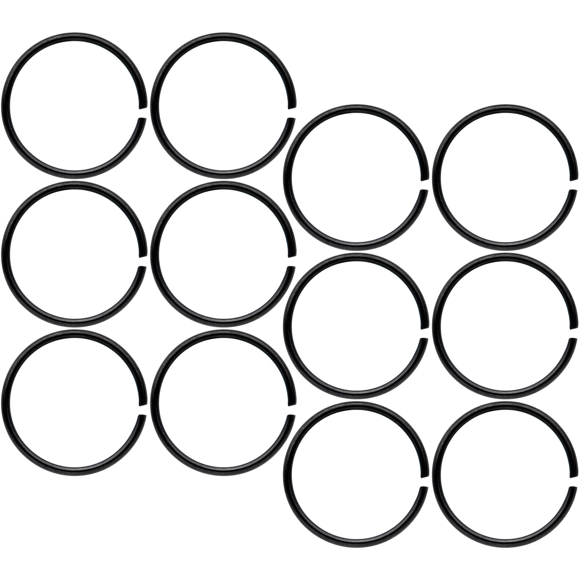 22 Gauge 5/16 Black Anodized Seamless Circular Ring Set of 12