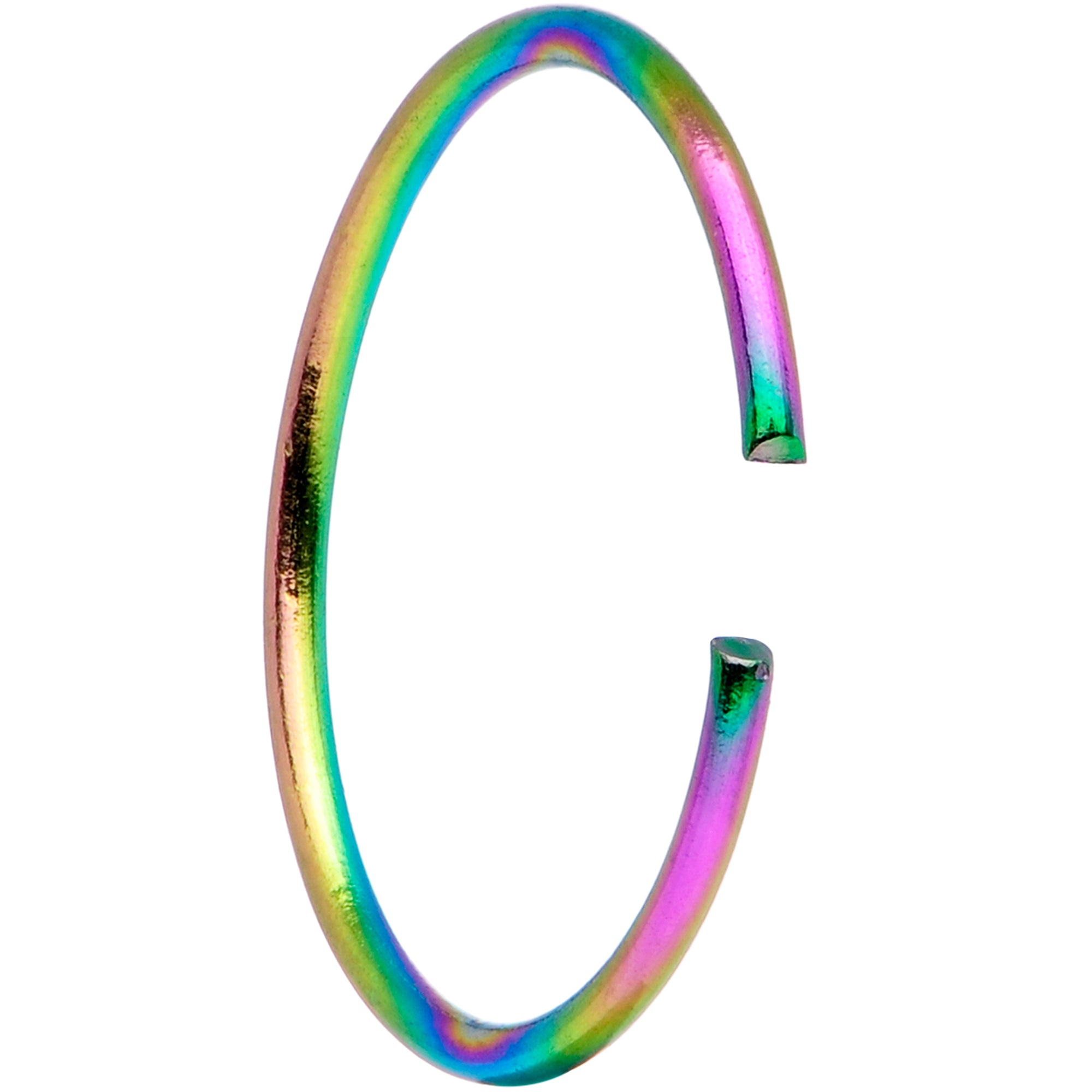 22 Gauge 5/16 Rainbow Anodized Seamless Nose Hoop Set of 12