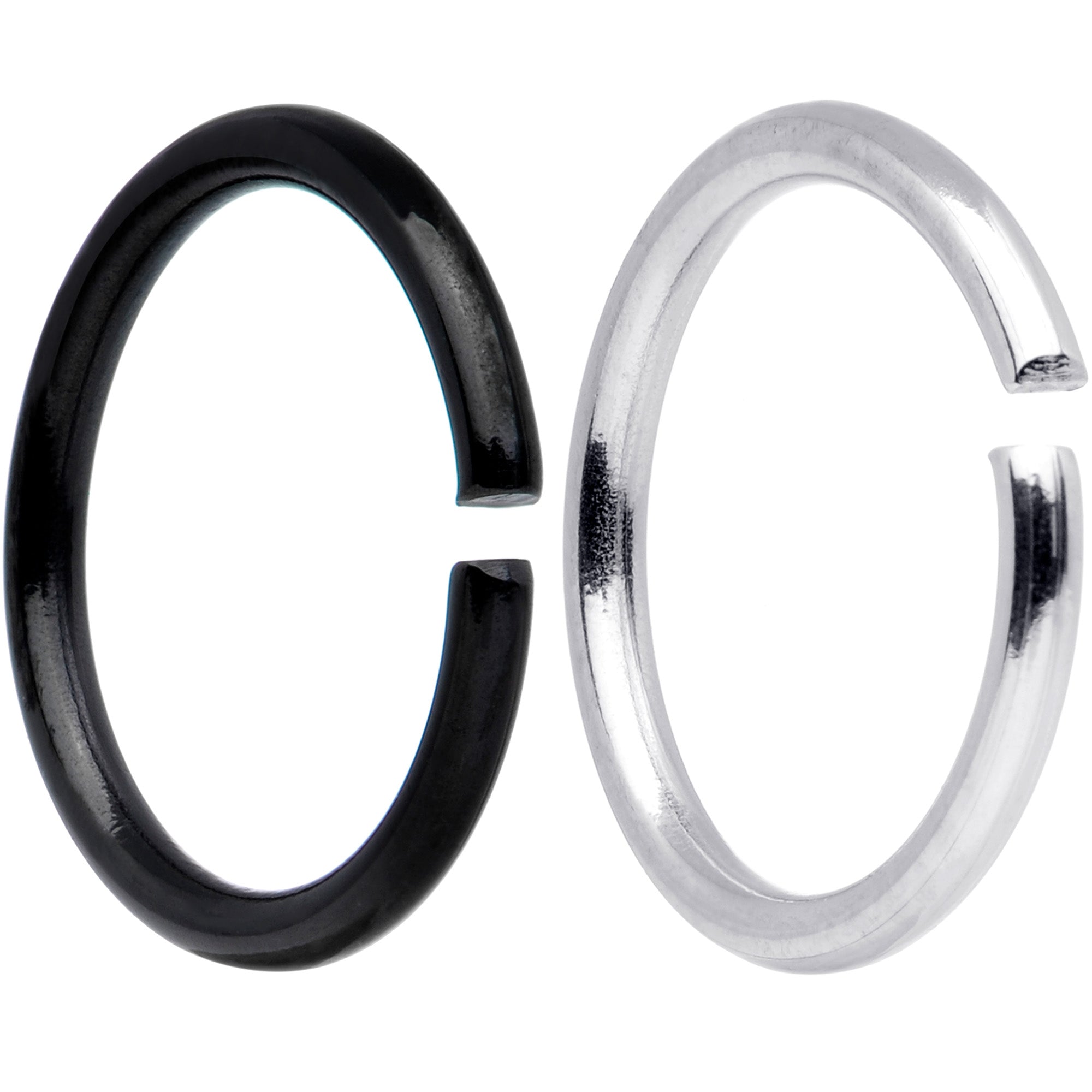 18 Gauge 5/16 Steel Black Anodized Seamless Circular Ring Set of 12