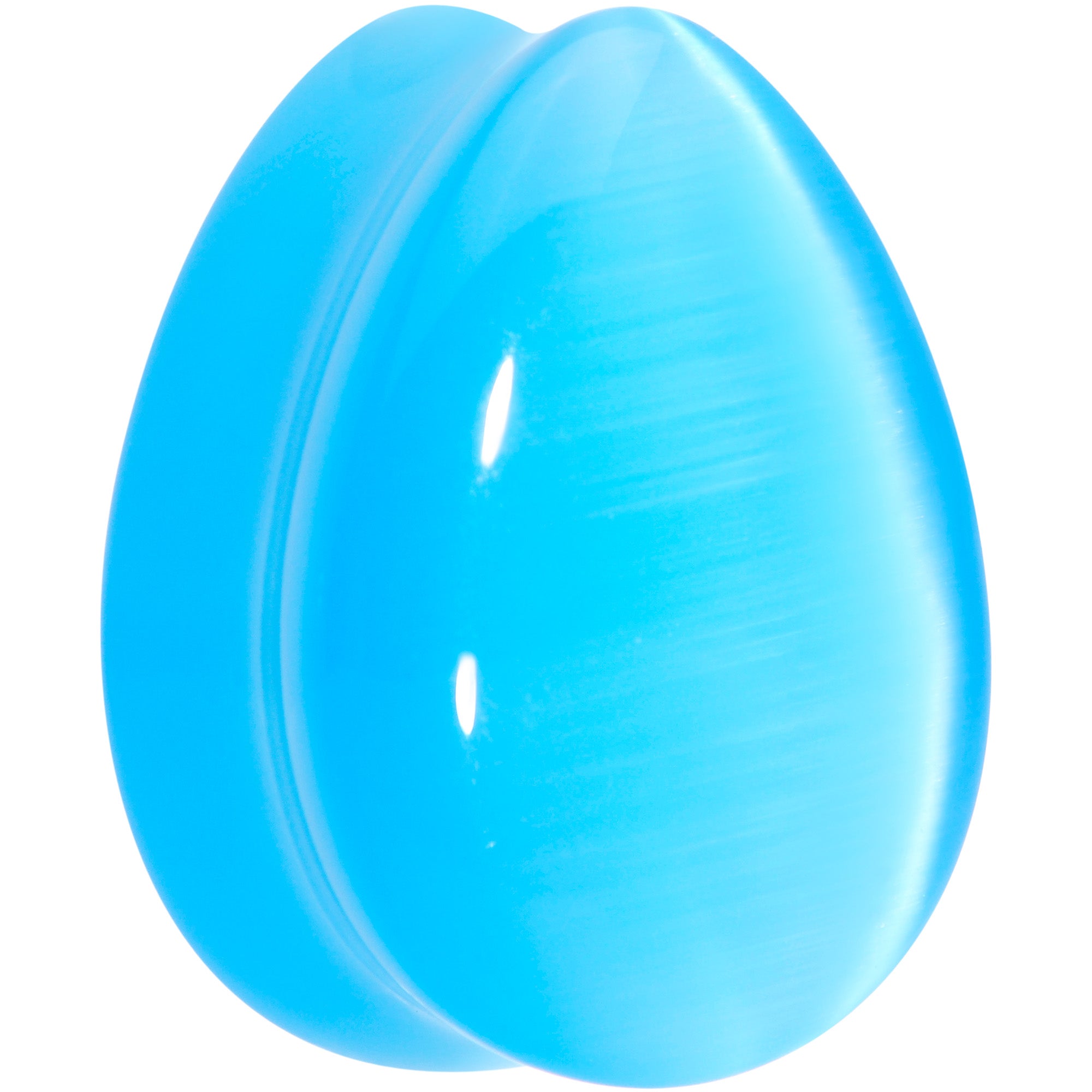 Light Blue Glass Teardrop Plug Set