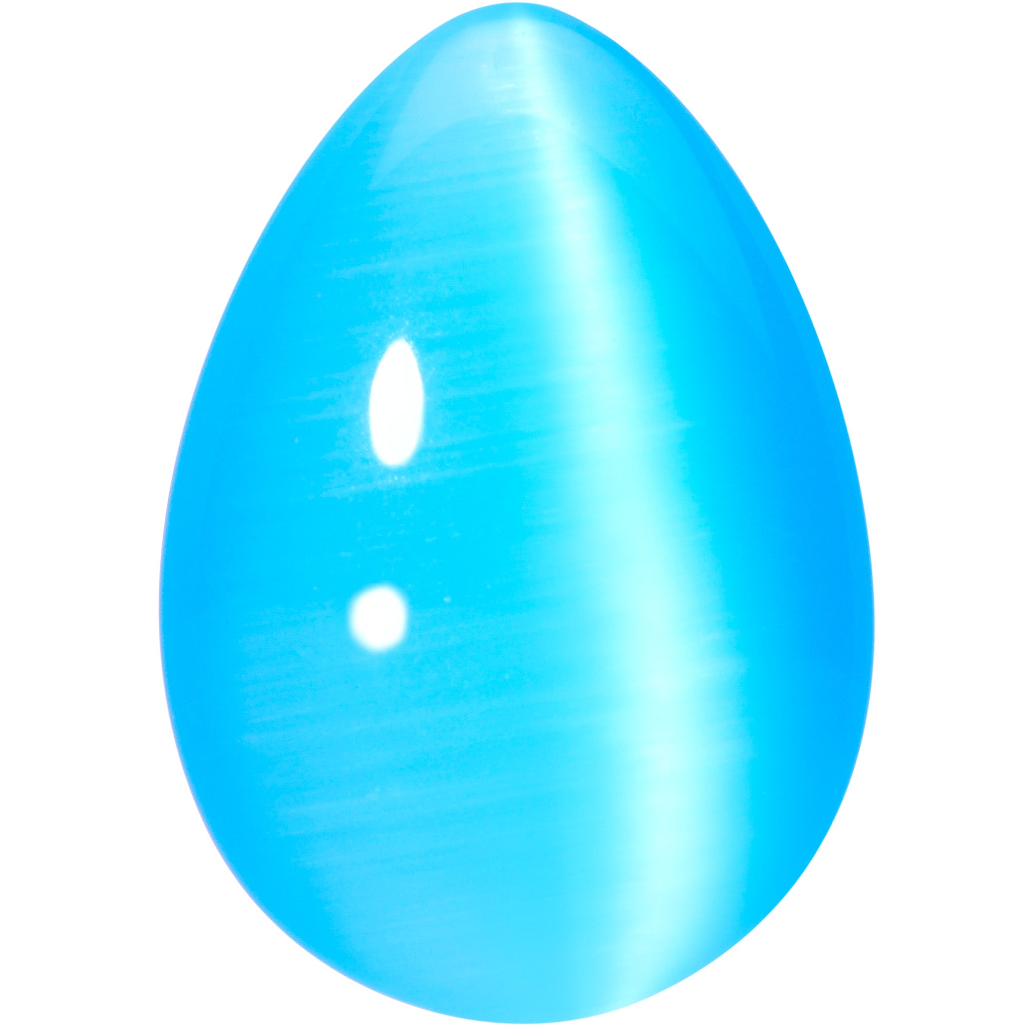 Light Blue Glass Teardrop Plug Set