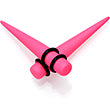 Pink Matte Acrylic Straight Taper Set 2 Gauge to 00 Gauge