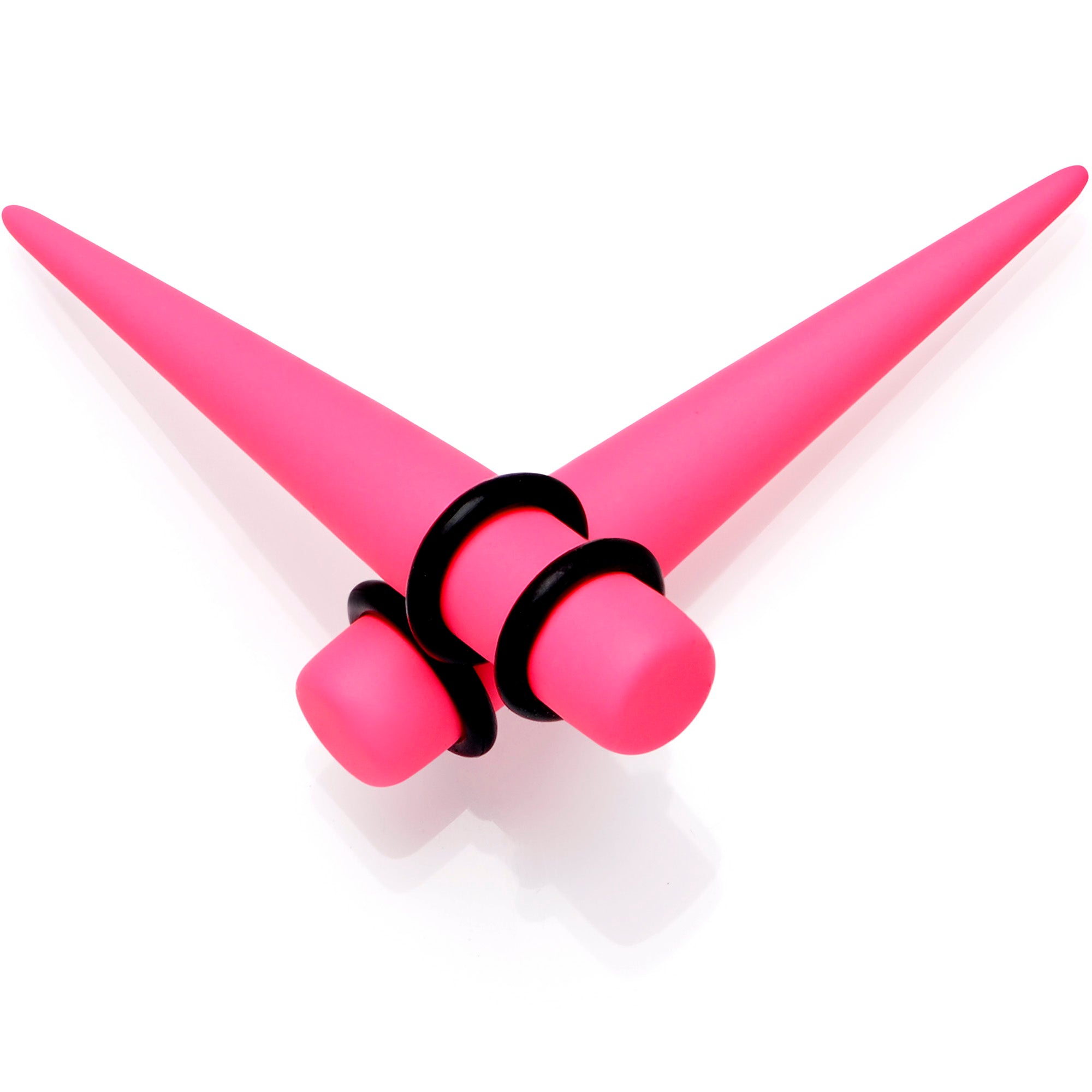 Pink Matte Acrylic Straight Taper Set 2 Gauge to 00 Gauge