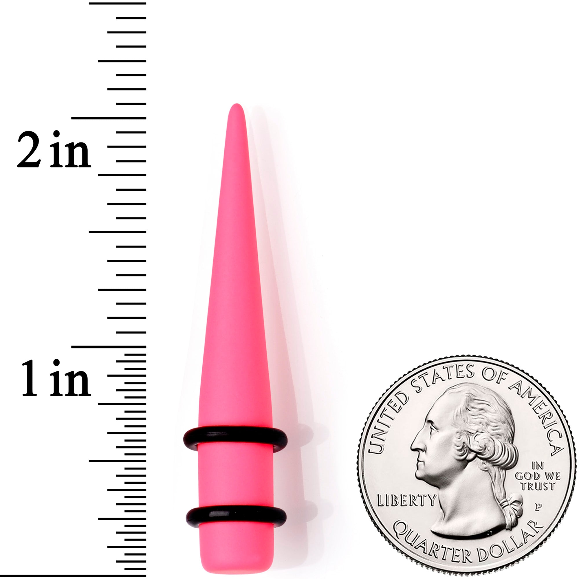 Pink Matte Acrylic Straight Taper Set 2 Gauge to 00 Gauge