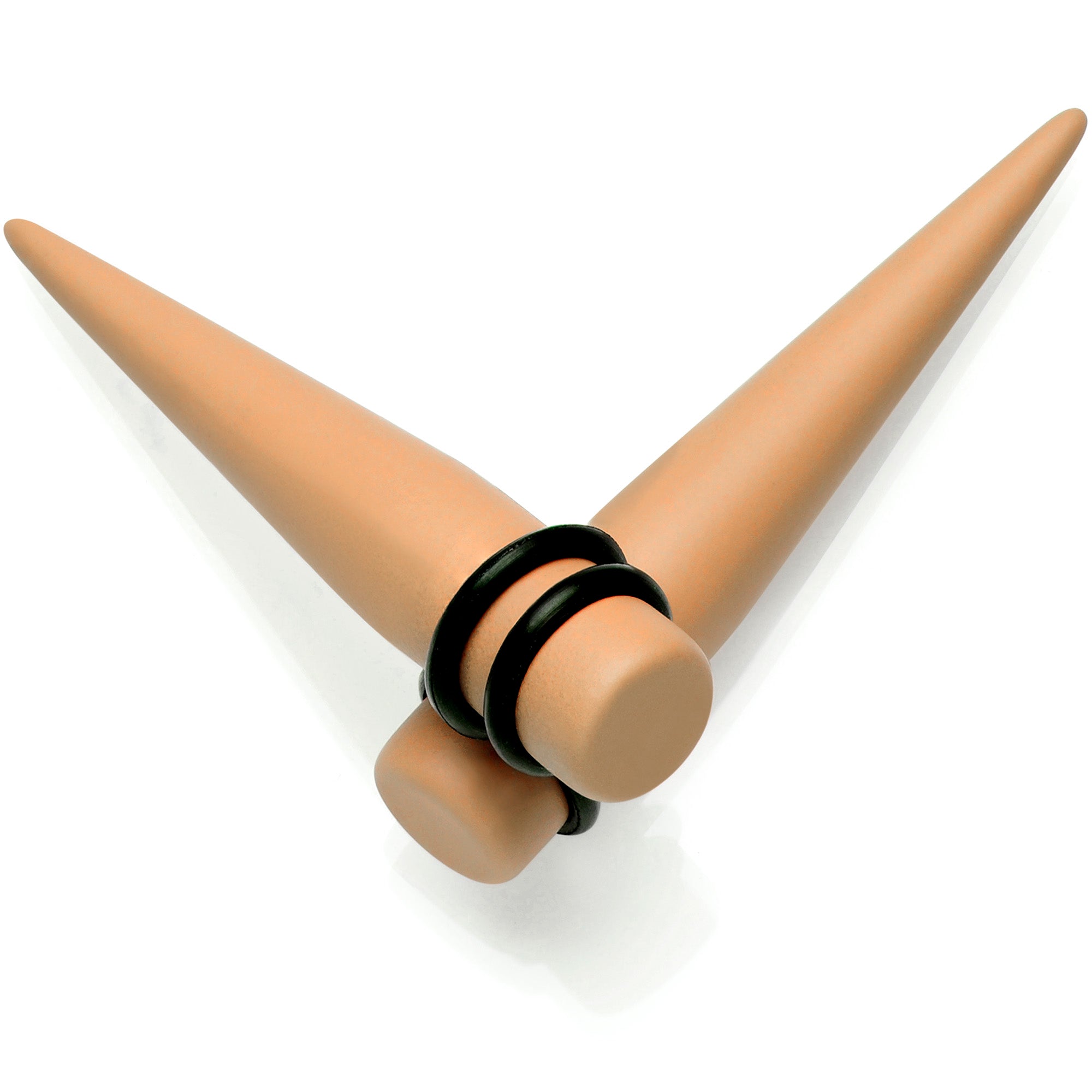 Tan Matte Acrylic Straight Taper Set 2 Gauge to 00 Gauge