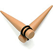 Tan Matte Acrylic Straight Taper Set 2 Gauge to 00 Gauge