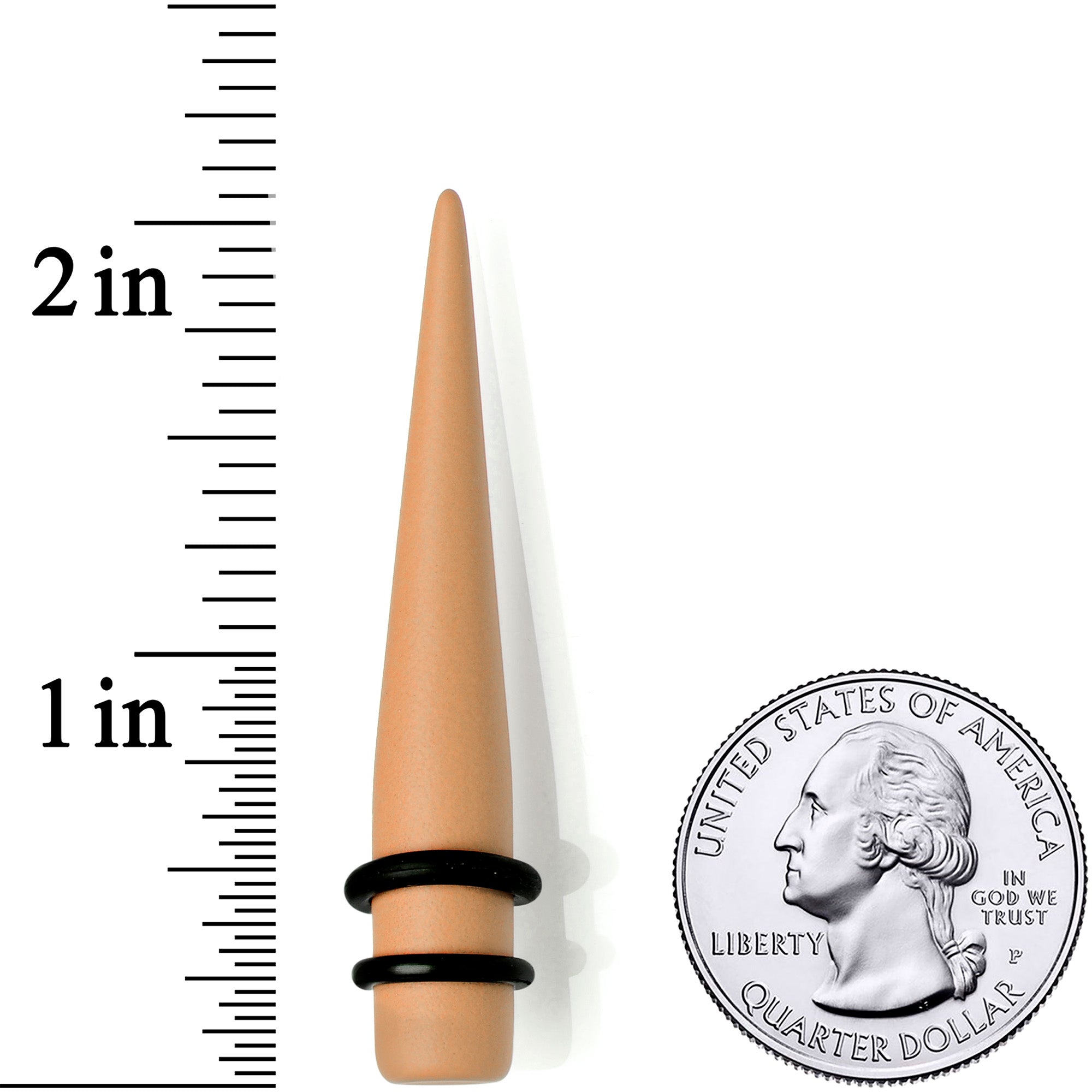 Tan Matte Acrylic Straight Taper Set 2 Gauge to 00 Gauge