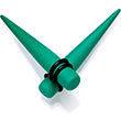 Green Matte Acrylic Straight Taper Set 2 Gauge to 00 Gauge