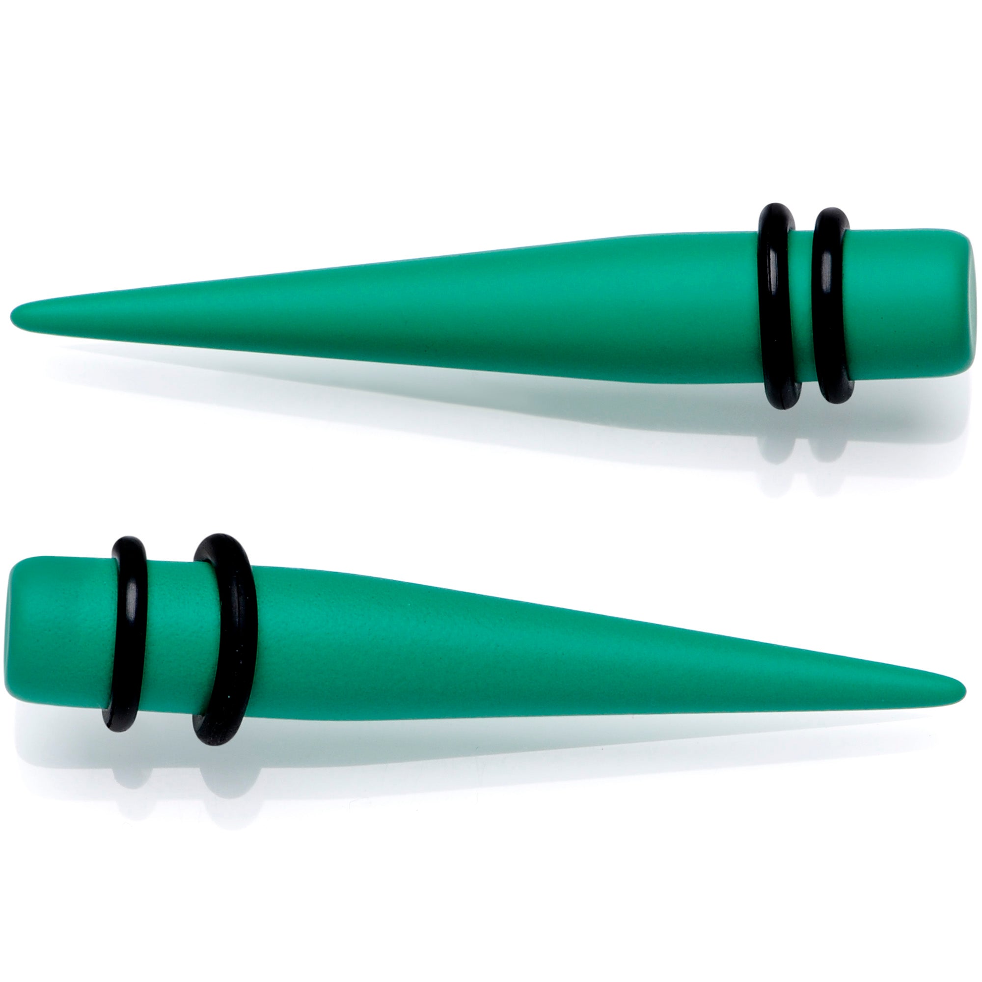 Green Matte Acrylic Straight Taper Set 2 Gauge to 00 Gauge