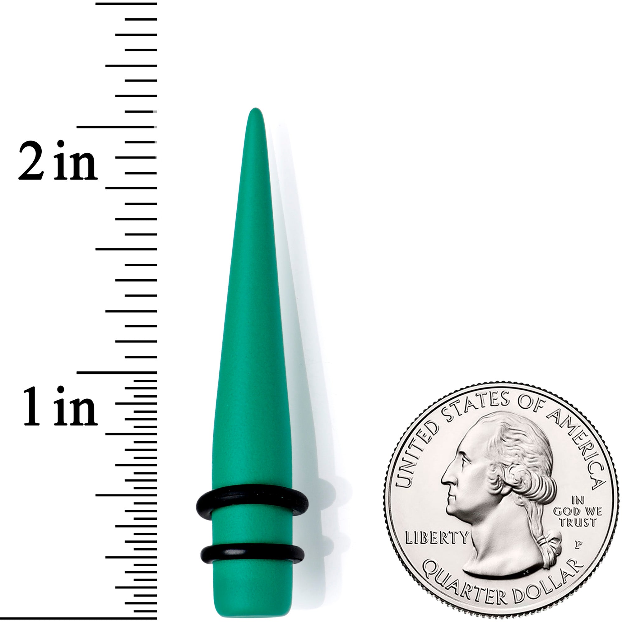 Green Matte Acrylic Straight Taper Set 2 Gauge to 00 Gauge