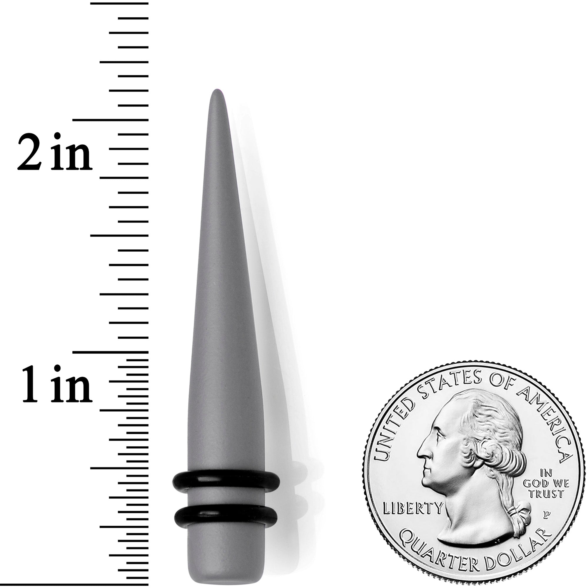 Grey Matte Acrylic Straight Taper Set 2 Gauge to 00 Gauge