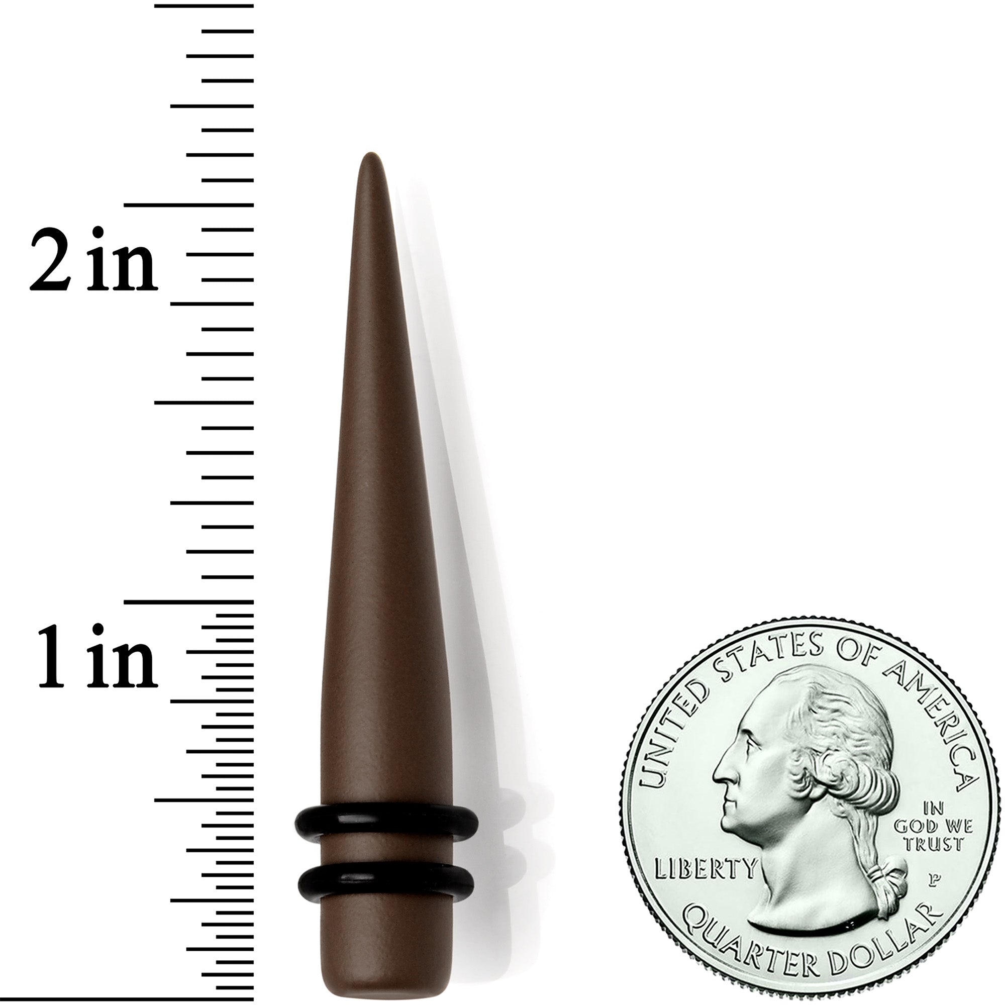 Dark Brown Matte Acrylic Straight Taper Set 12 Gauge to 00 Gauge