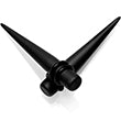 Black Matte Acrylic Straight Taper Set Available in Sizes 12 Gauge to 00 Gauge