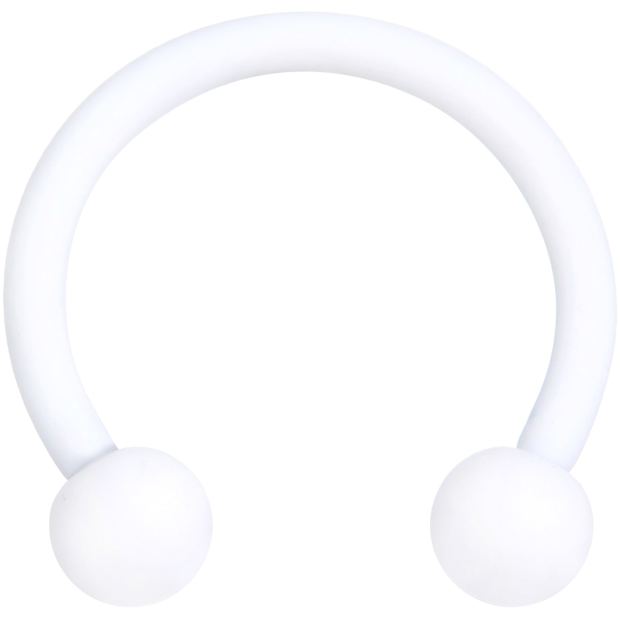 16 Gauge 3/8 White Matte Horseshoe Circular Barbell