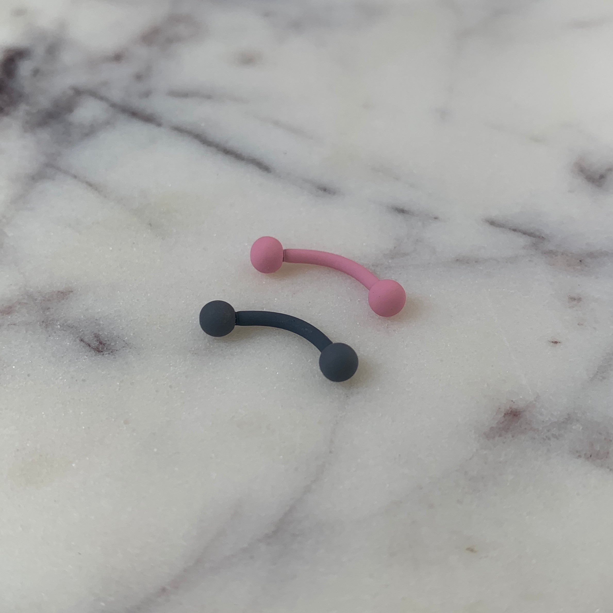 16 Gauge 5/16 Pink Acrylic Matte Curved Eyebrow Ring