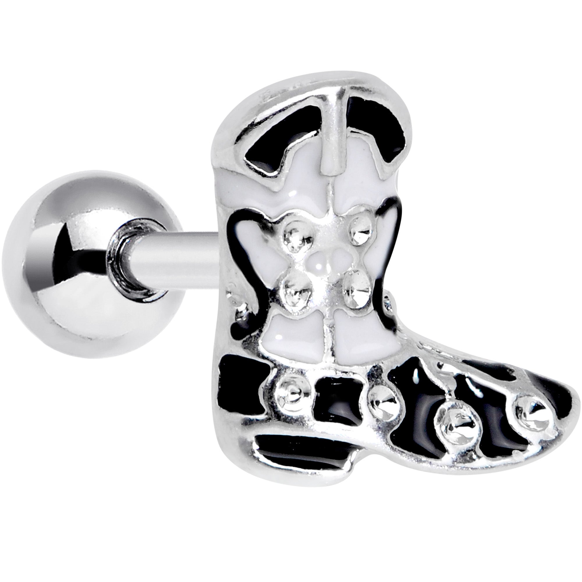 16 Gauge 1/4 Western Cowboy Boot Cartilage Tragus Earring