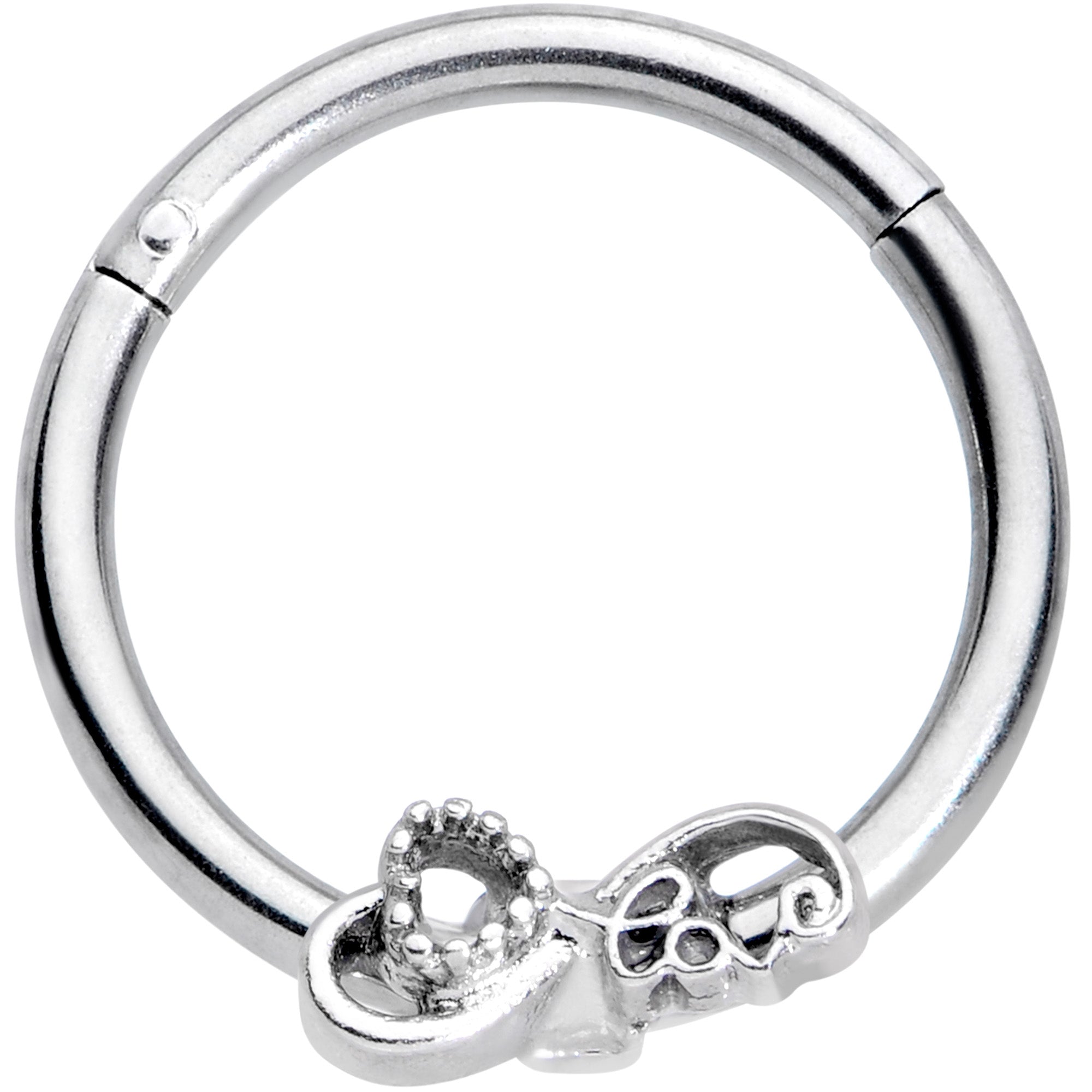 16 Gauge 3/8 Infinity Heart Valentines Day Hinged Segment Ring