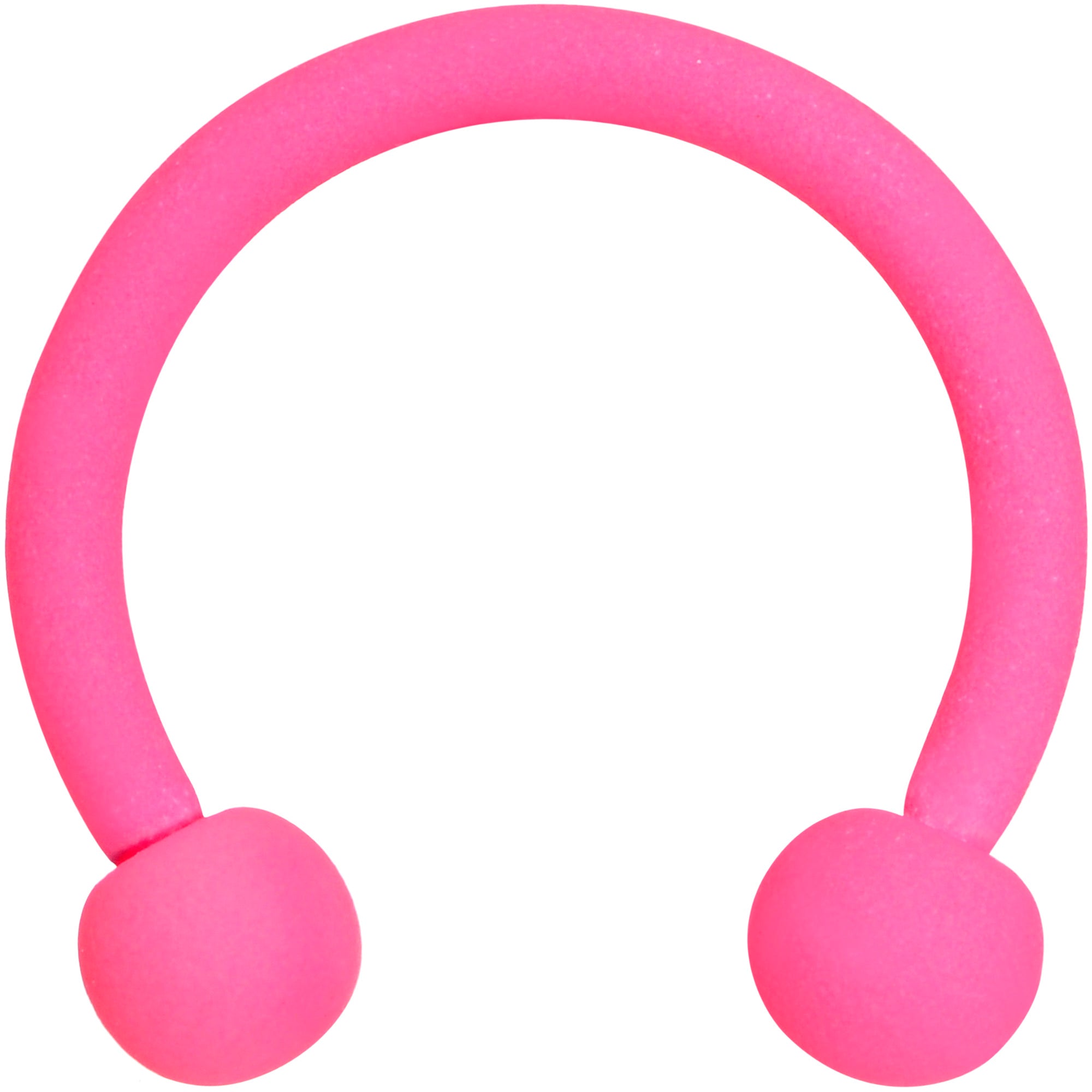 16 Gauge 3/8 Hot Pink Matte Horseshoe Circular Barbell