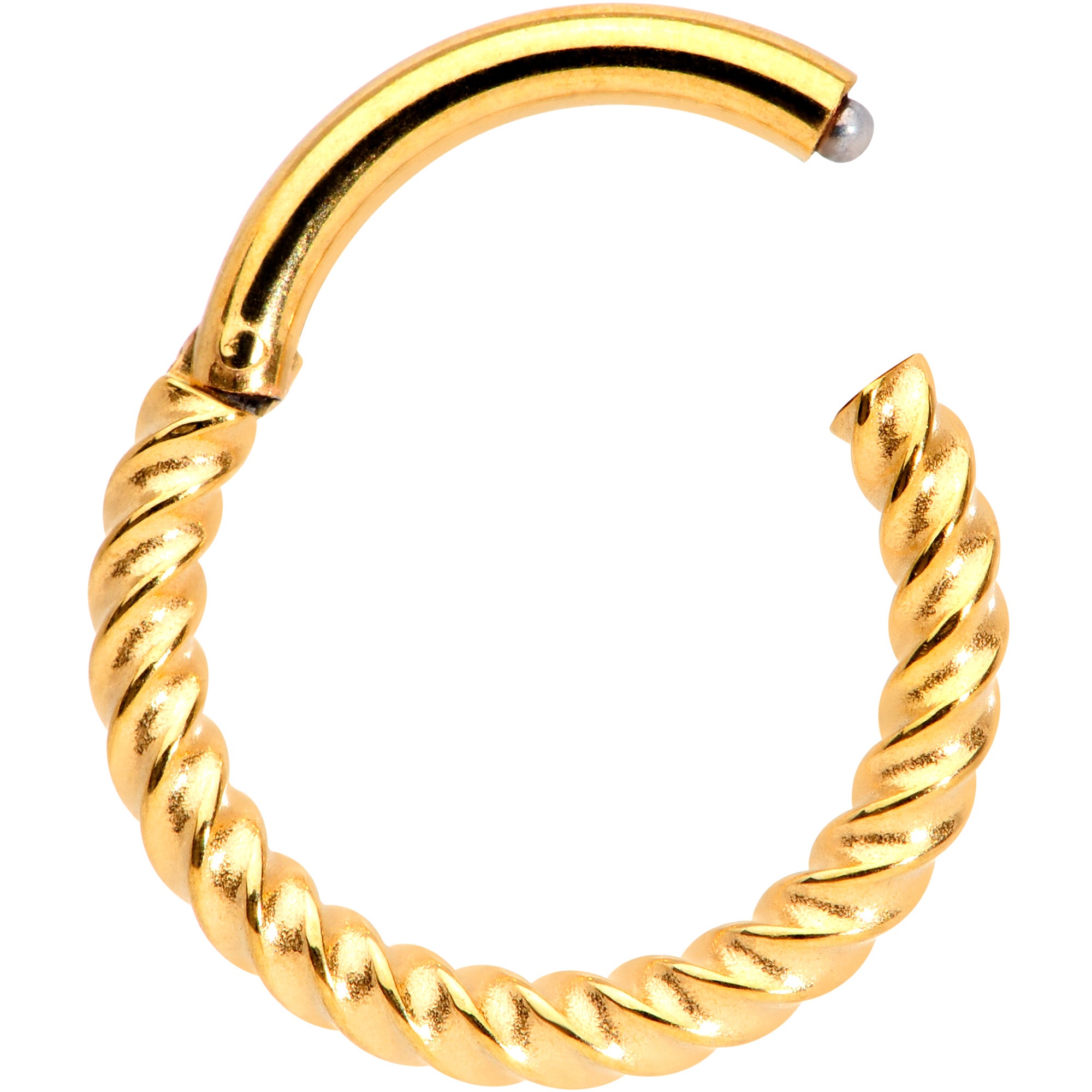 14 Gauge 3/8 Gold Tone Twisted Elegance Septum Clicker