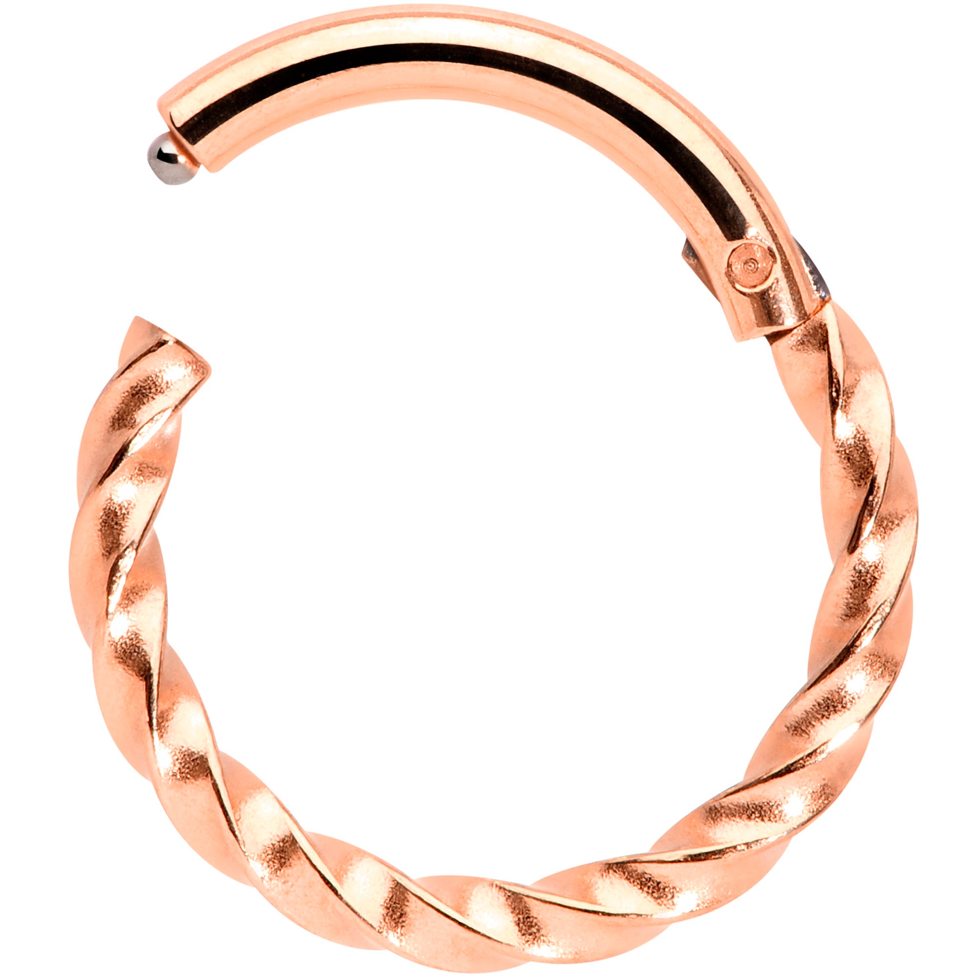 16 Gauge 5/16 Rose Gold Tone Twisted Elegance Cartilage Clicker