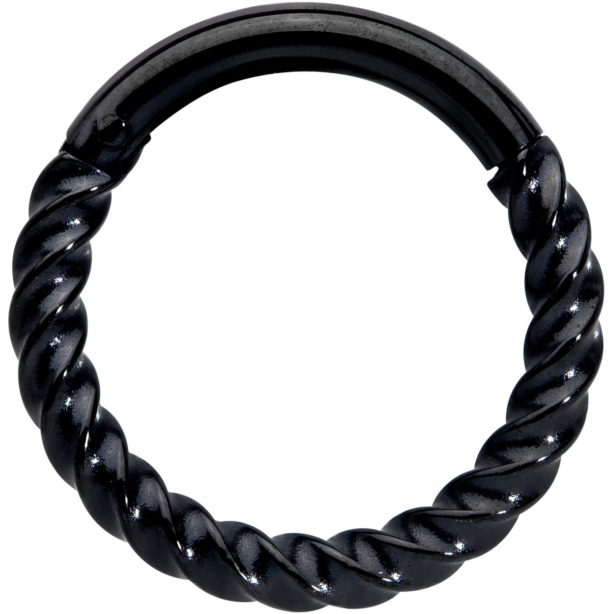 14 Gauge 3/8 Black Twisted Elegance Septum Clicker