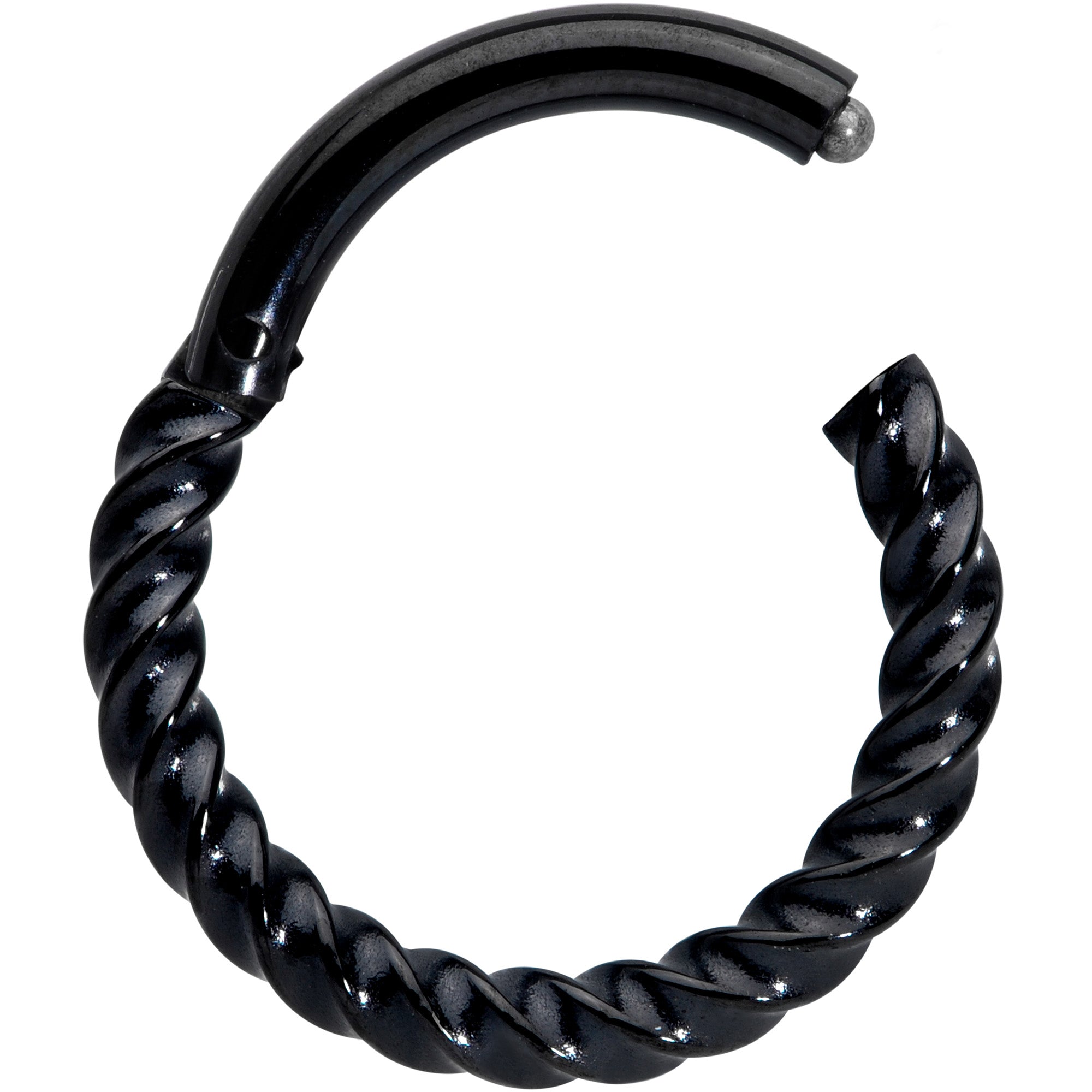 14 Gauge 3/8 Black Twisted Elegance Septum Clicker