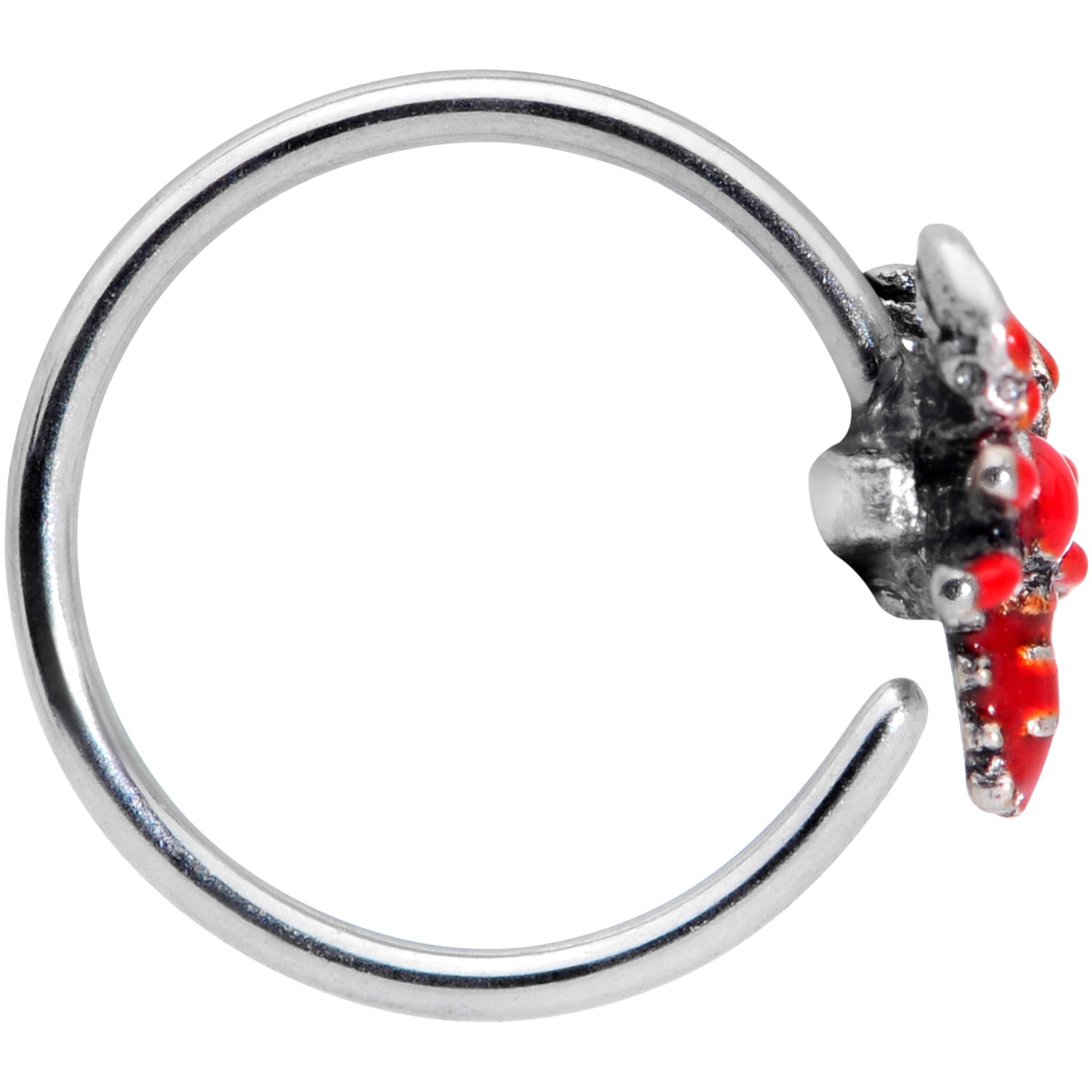 20 Gauge 5/16 Red Atlantic Lobster Nose Hoop