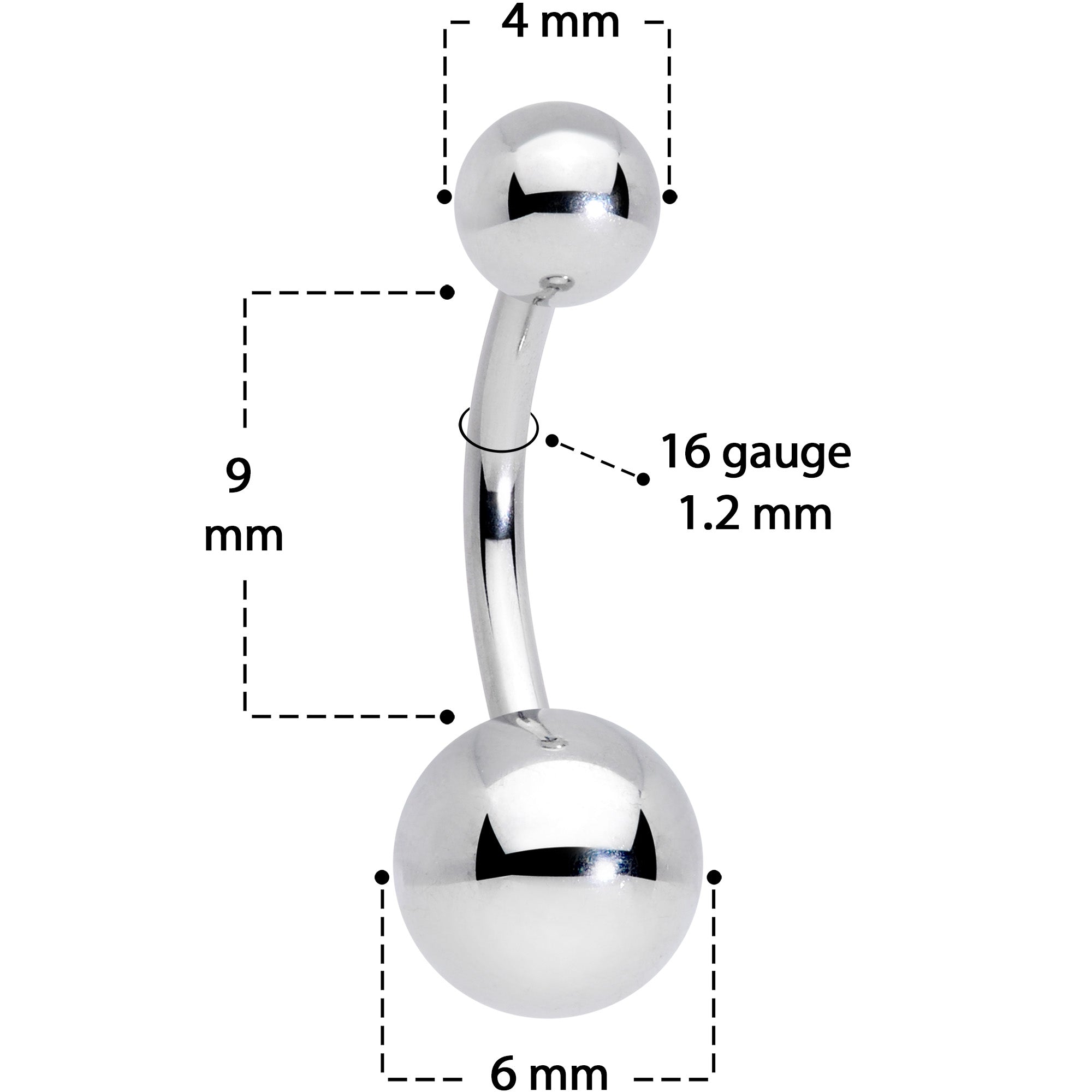 16 Gauge 5/16 Grade 23 Titanium Cartilage Curved Barbell