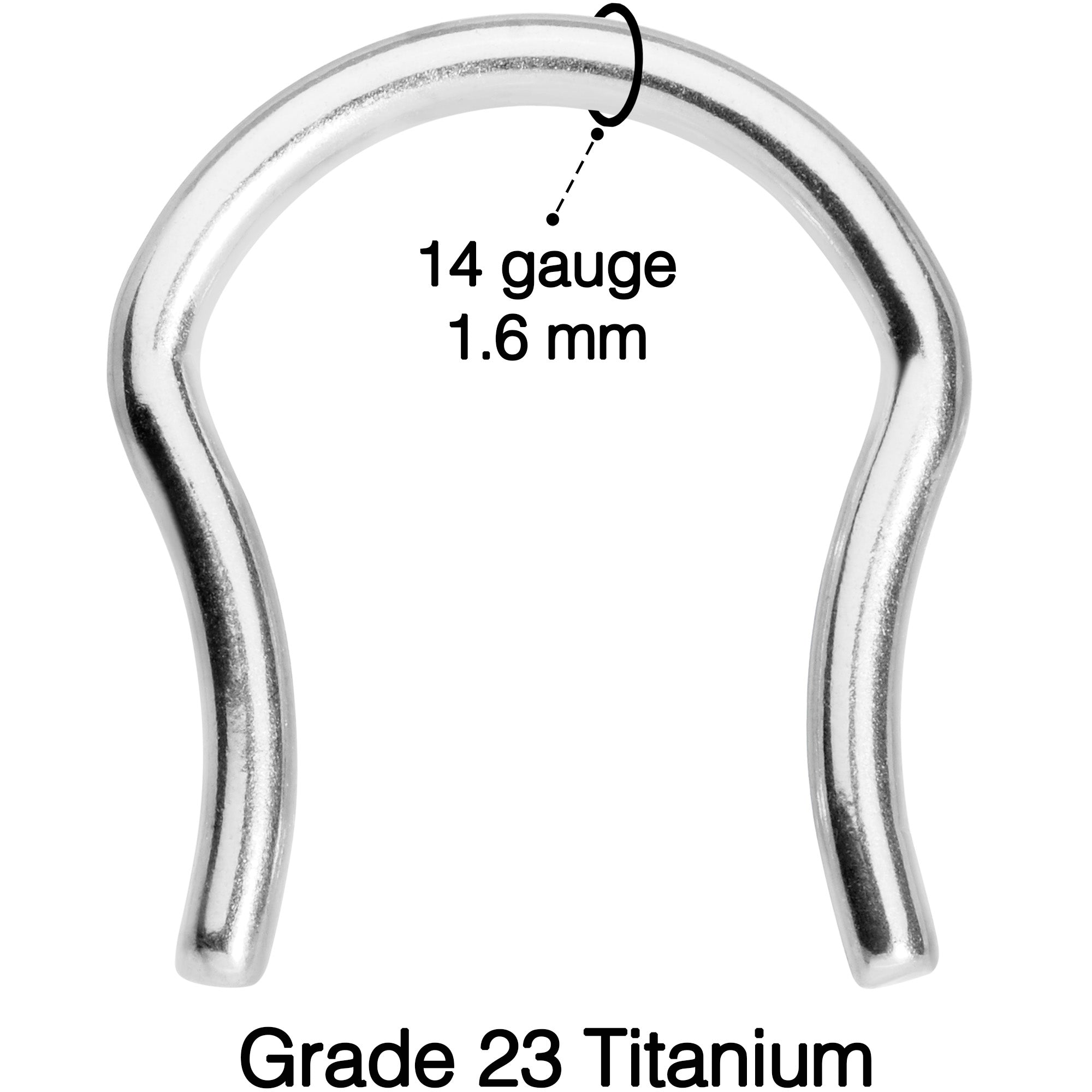 14 Gauge 5/8 ASTM F-136 Implant Grade Titanium Septum Retainer