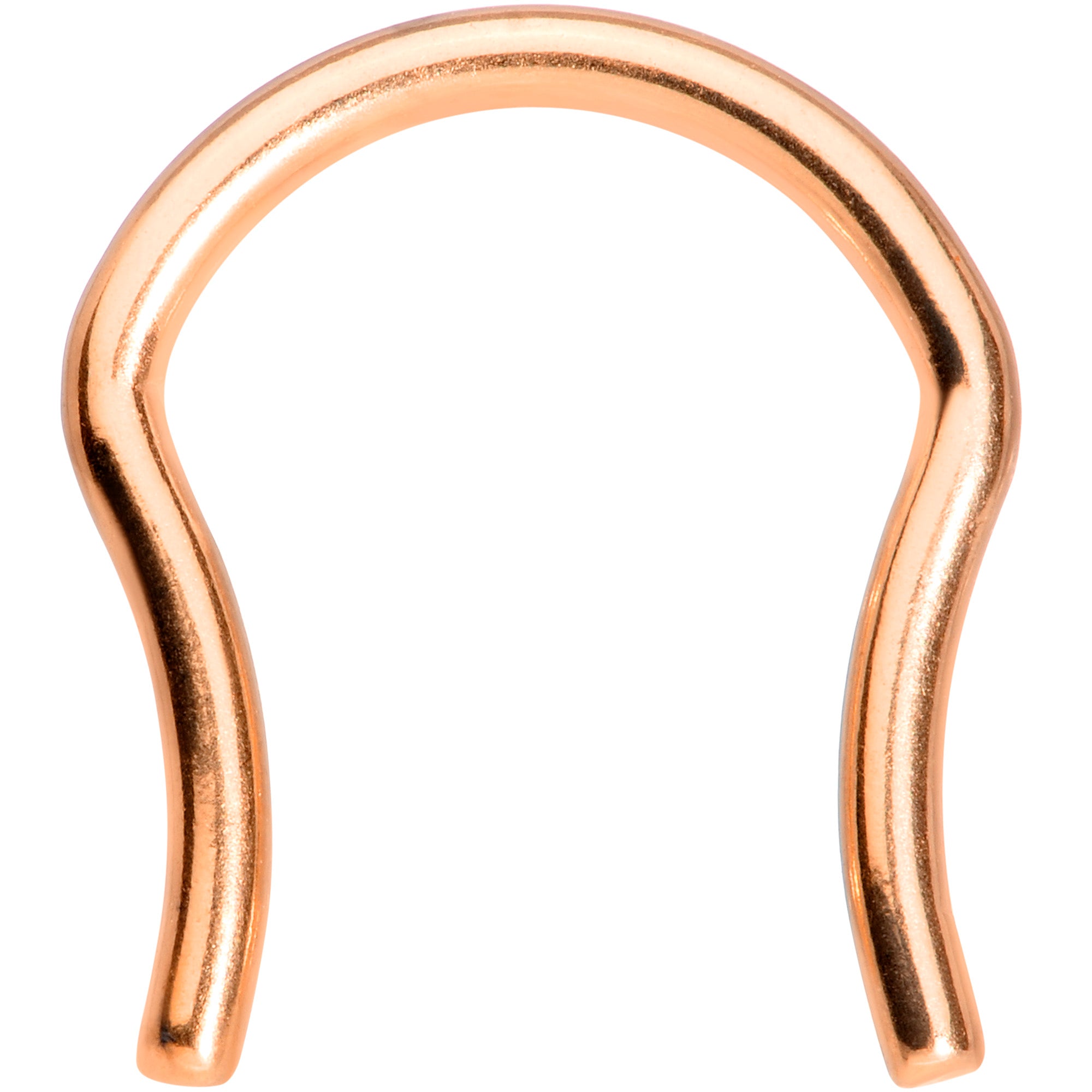 14 Gauge 5/8 Rose Gold Tone ASTM F-136 Implant Grade Titanium Septum Retainer