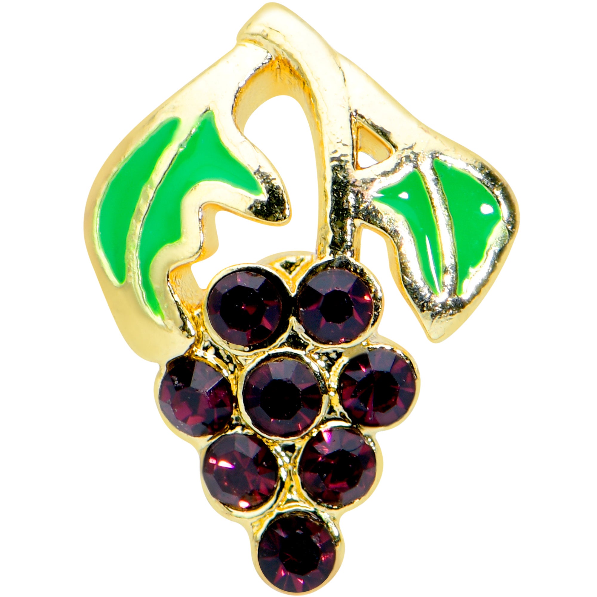 16 Gauge 5/16 Gold Tone Delicious Grapes Fruit Labret Monroe Tragus