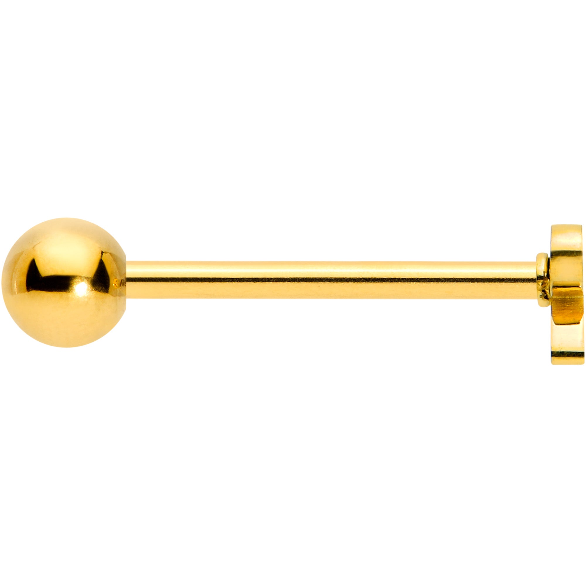 Gold Tone Simple Pretty Bow Barbell Tongue Ring