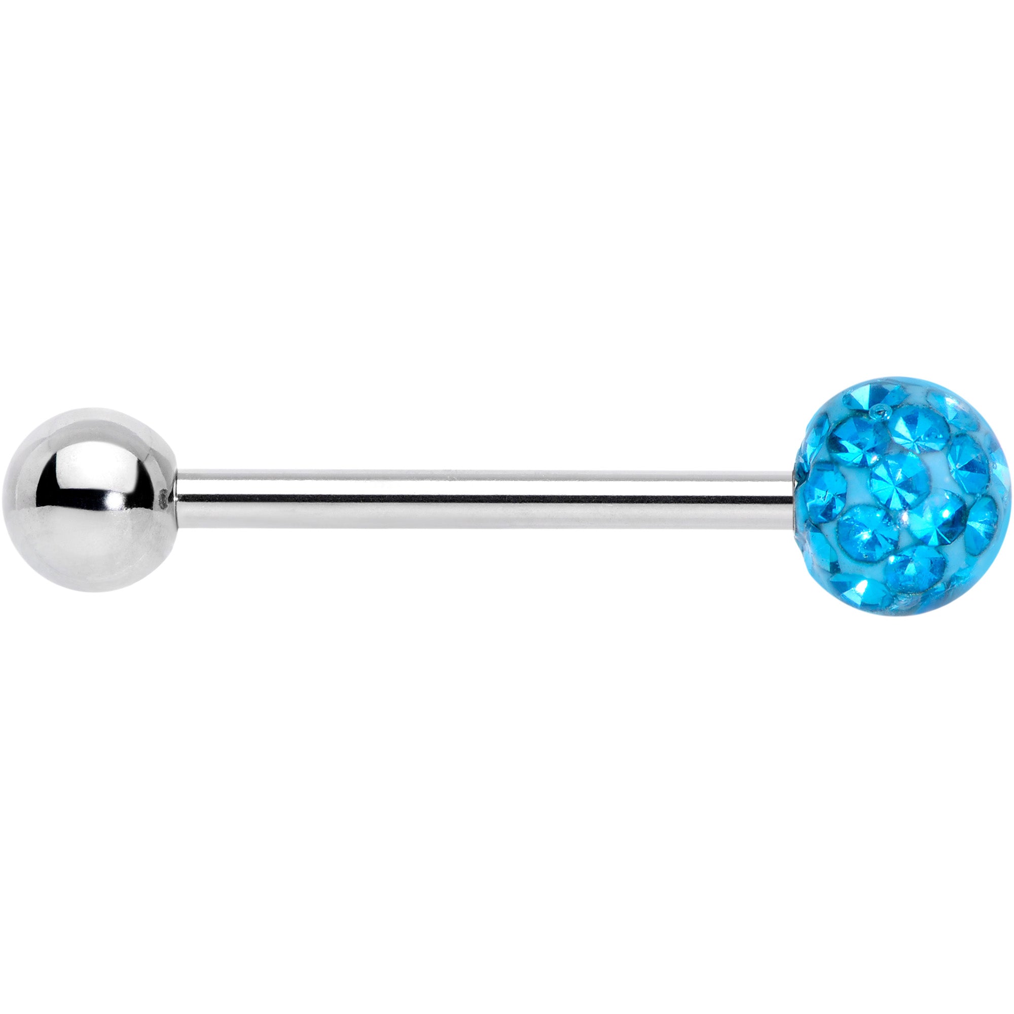 Aqua Gem Disco Ball Internally Threaded Barbell Tongue Ring