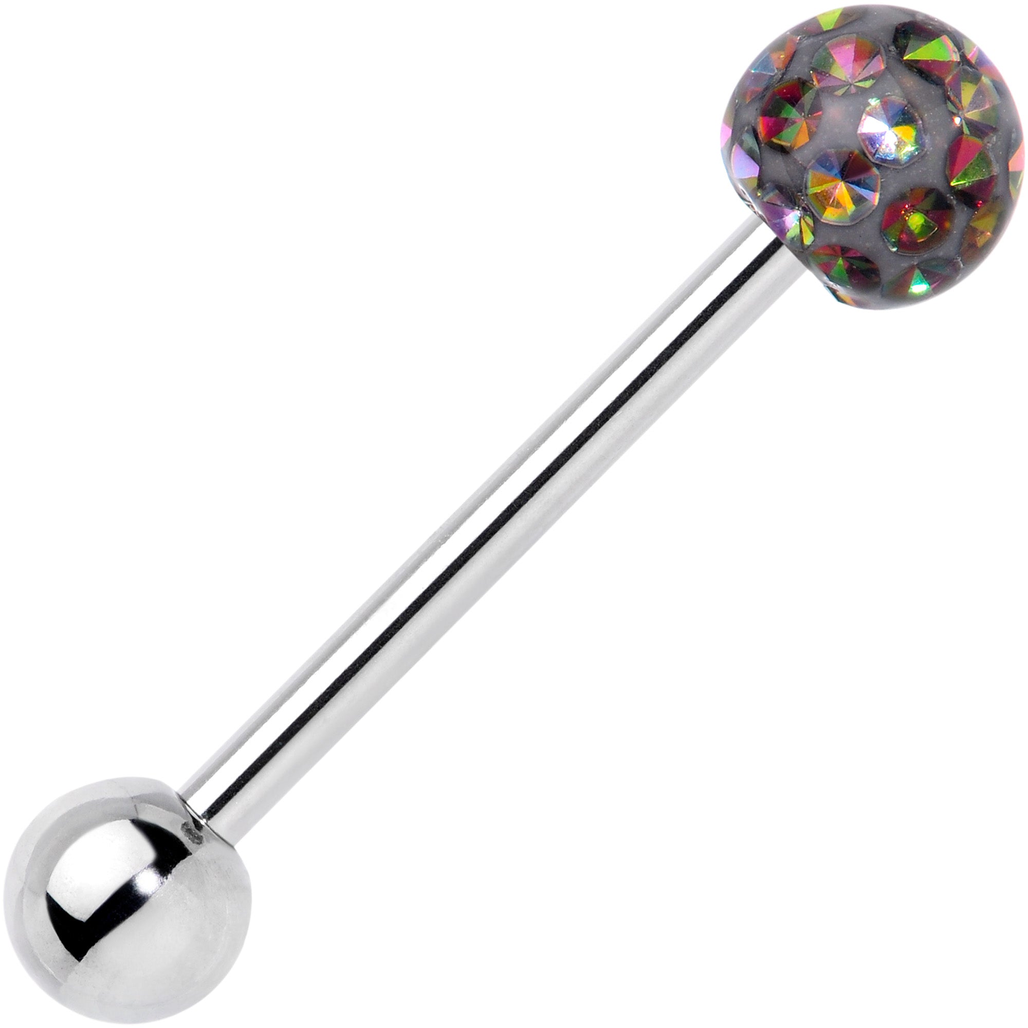 Vitrail Gem Disco Ball Internally Threaded Barbell Tongue Ring