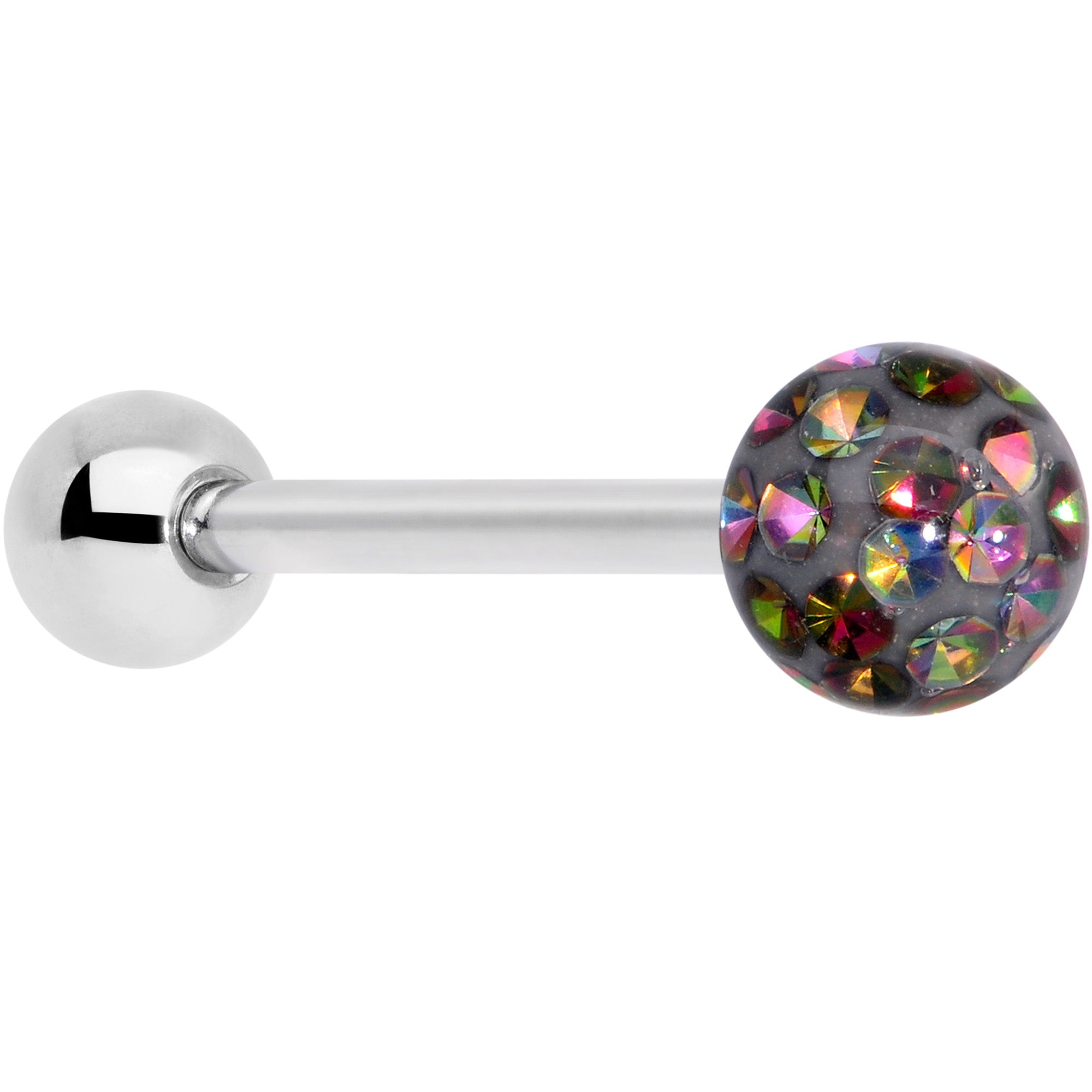 Vitrail Gem Disco Ball Internally Threaded Barbell Tongue Ring