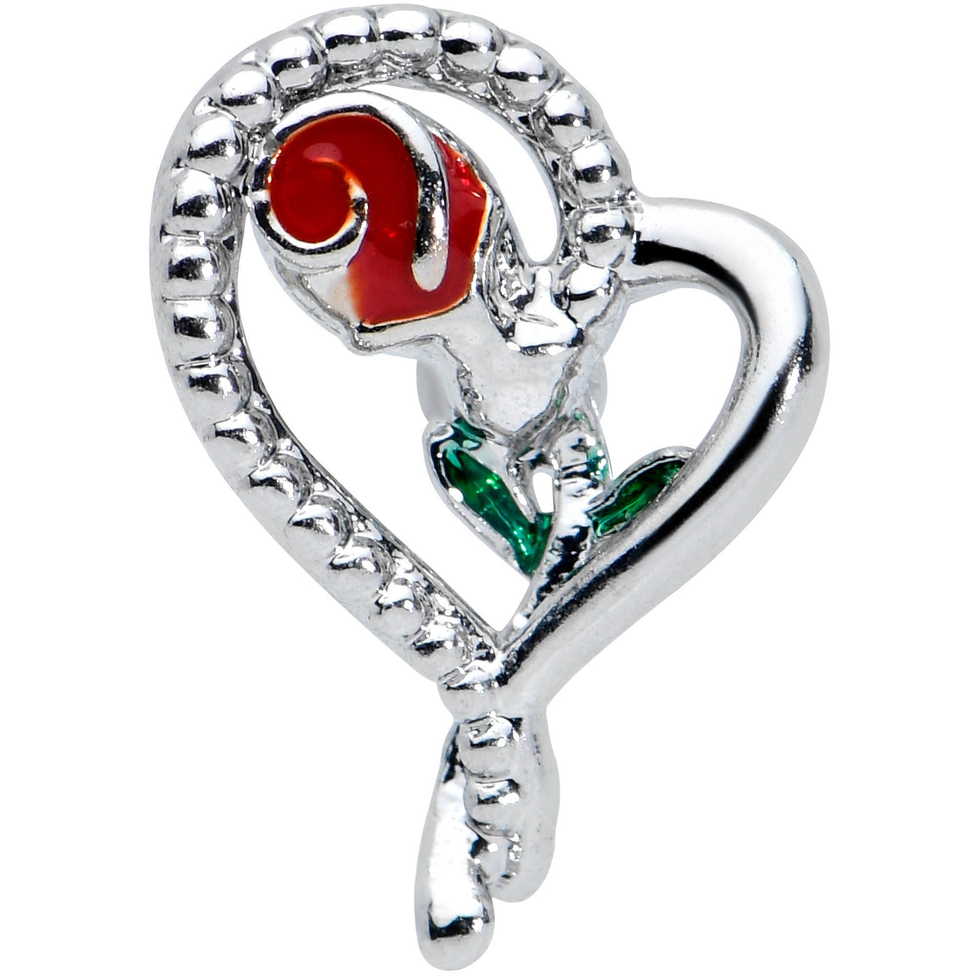 16 Gauge 5/16 Open Heart Rose Valentines Day Labret Monroe Tragus