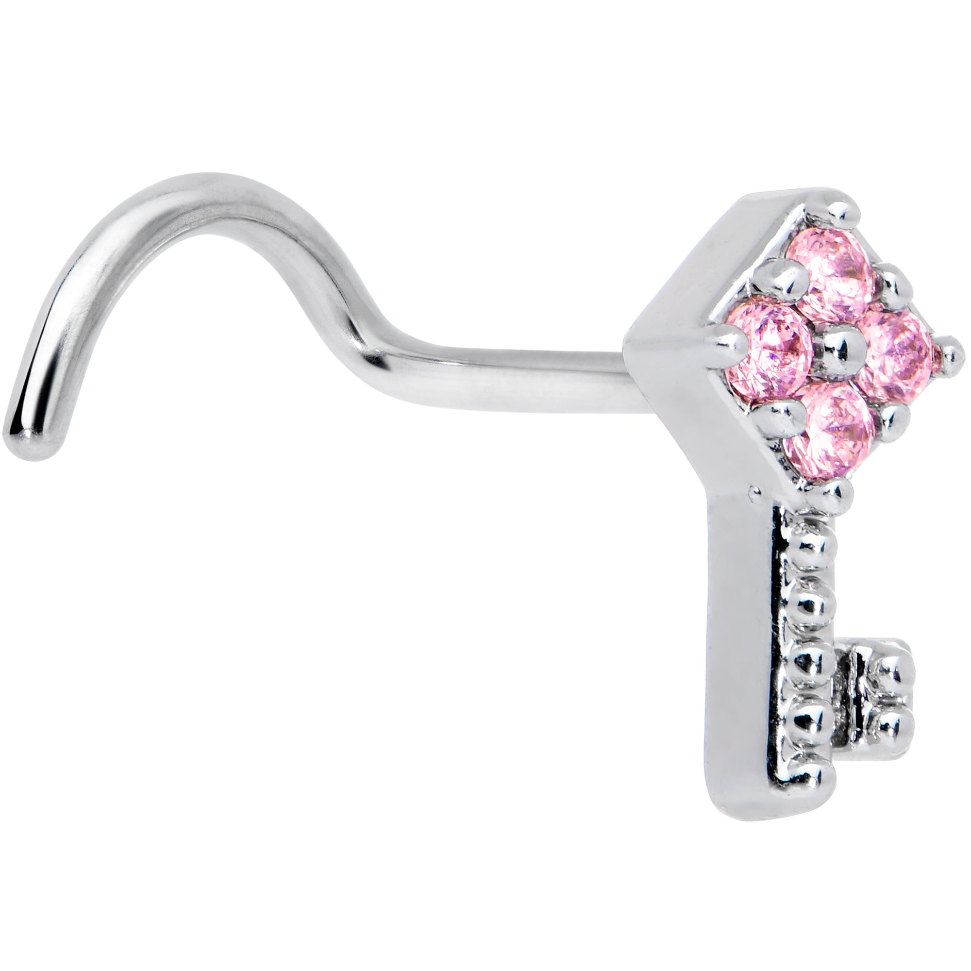 20 Gauge 7mm Pink Gem Open Key Left Nose Screw