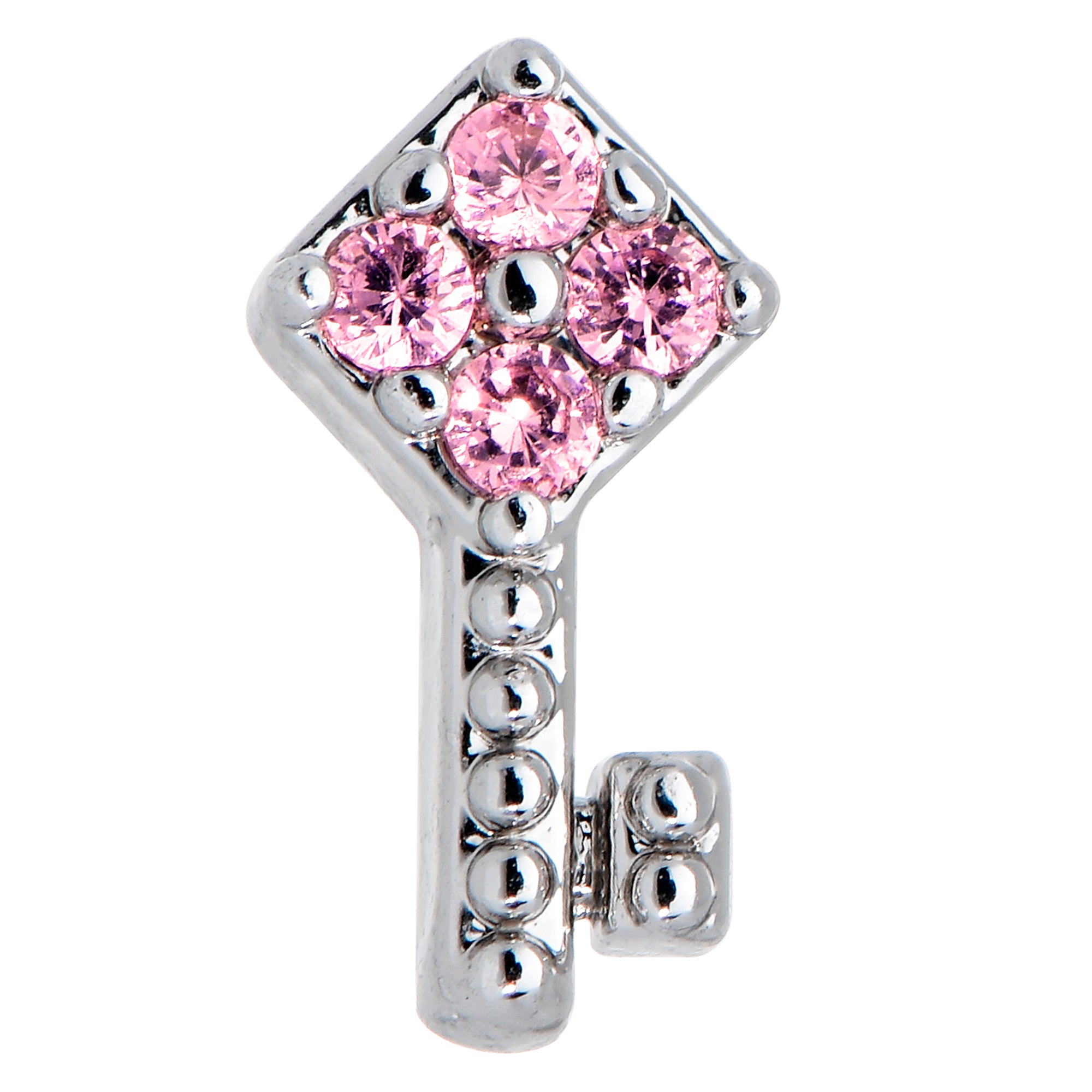 20 Gauge 7mm Pink Gem Open Key Left Nose Screw