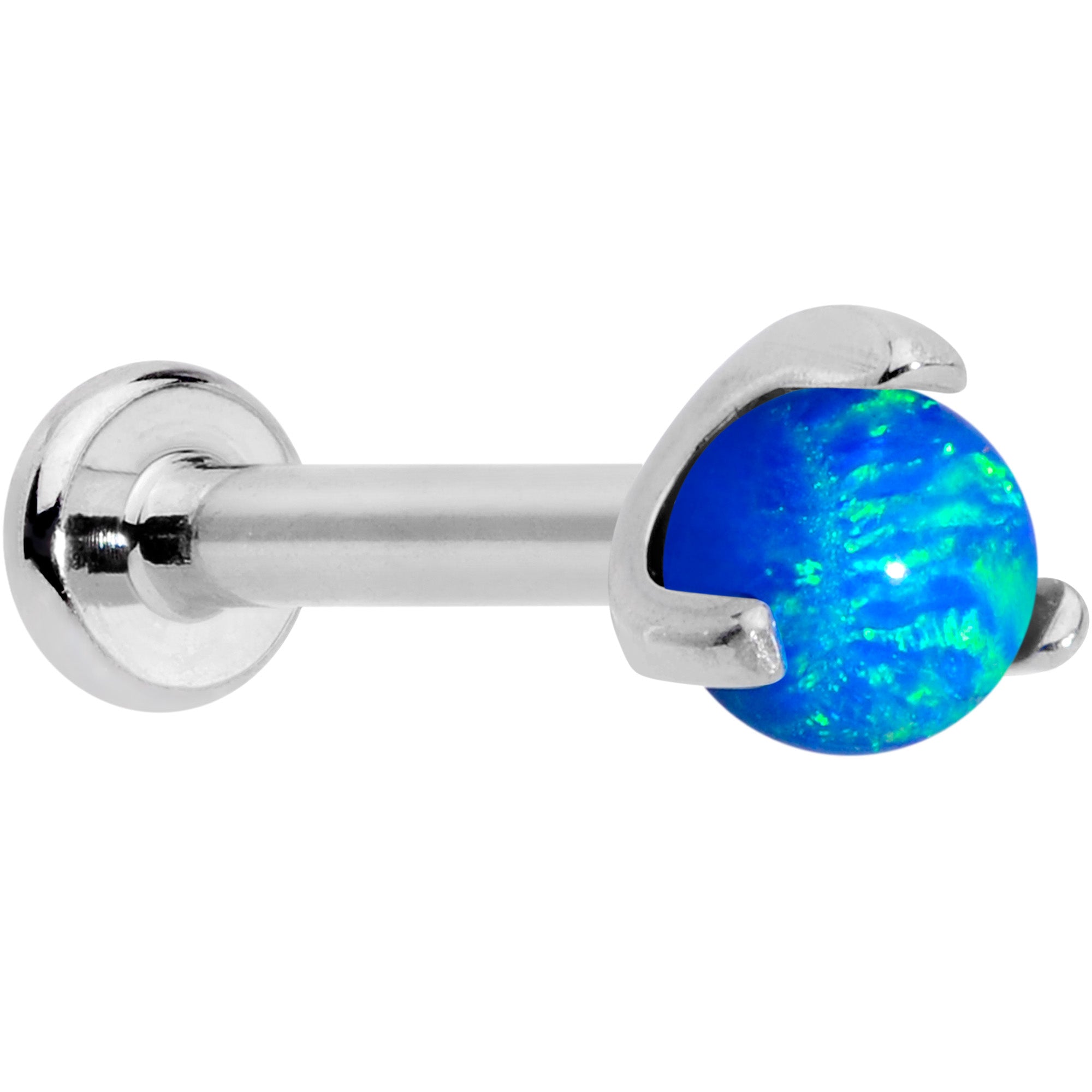 16 Gauge 5/16 Blue Synth Opal ASTM F-136 Implant Grade Titanium Internal Thread Labret