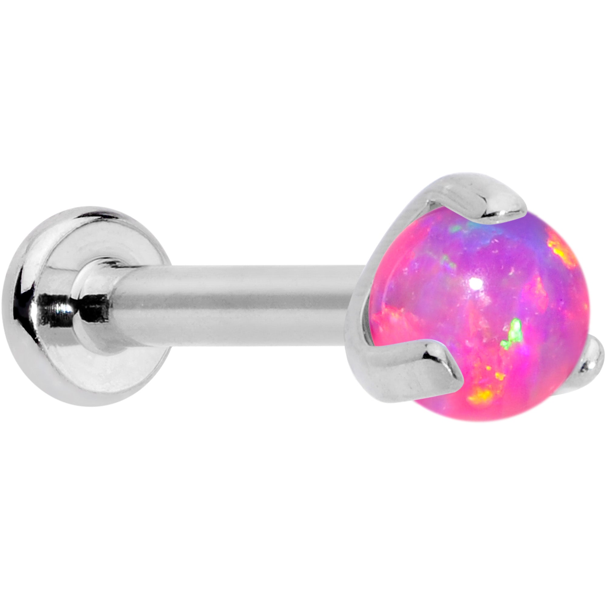 16 Gauge 5/16 Pink Synth Opal ASTM F-136 Implant Grade Titanium Internal Thread Labret